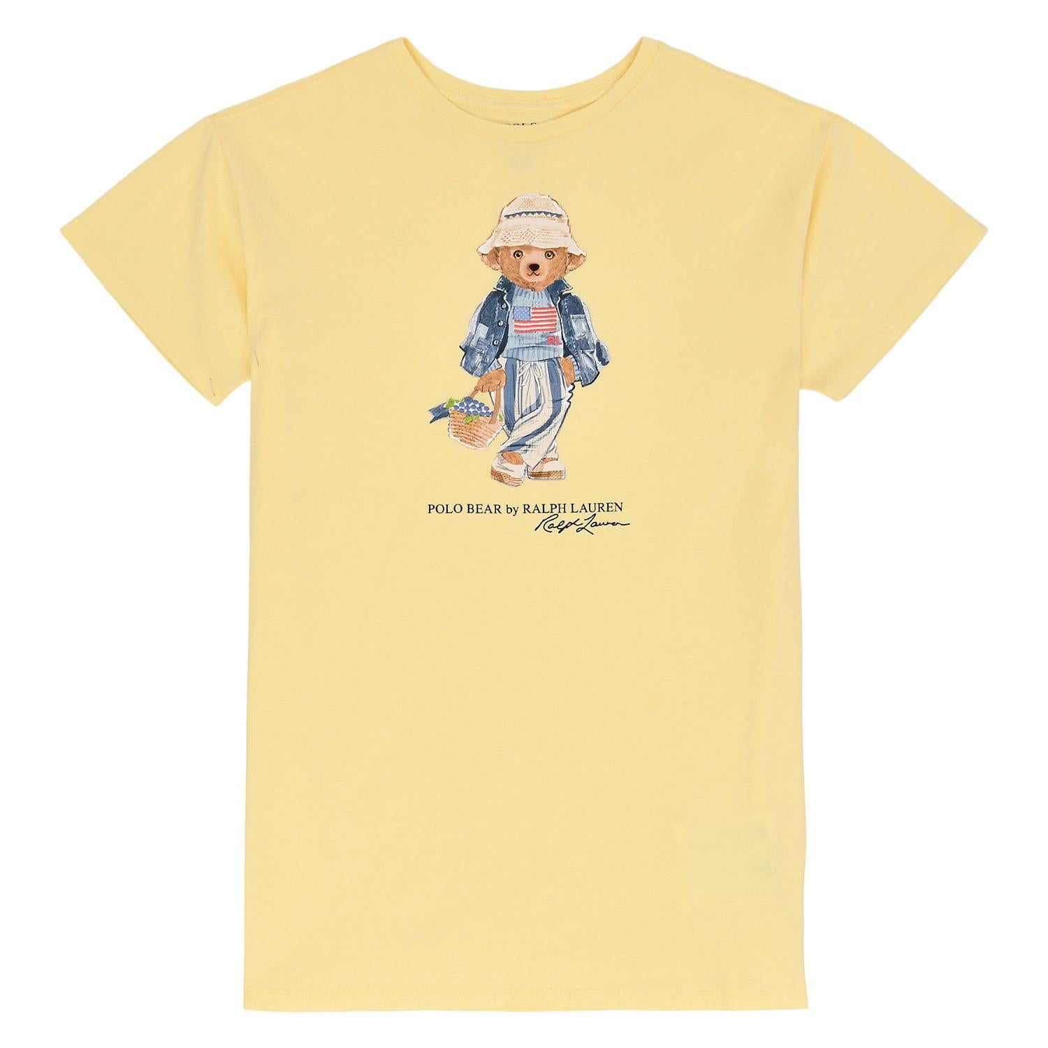 RALPH LAUREN 8-16År Kjole, Jente Lysegul