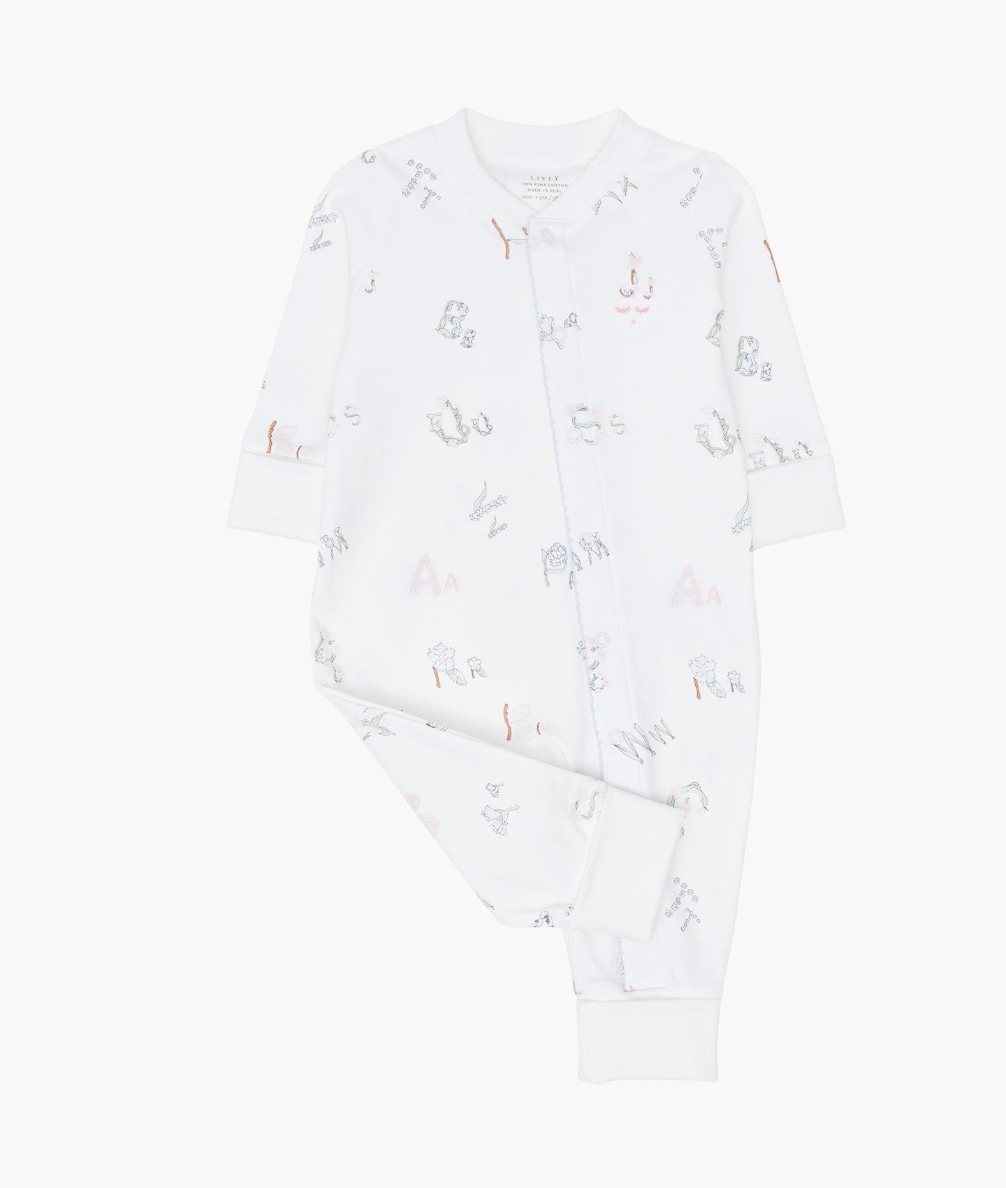 LIVLY Alphabet Overall Hvit