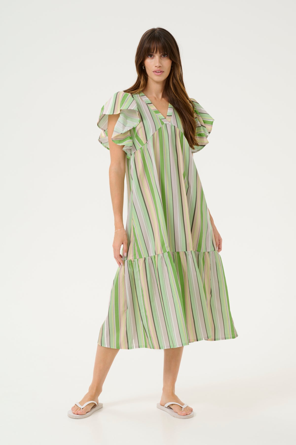 CULTURE Mola Dress Green Stripes