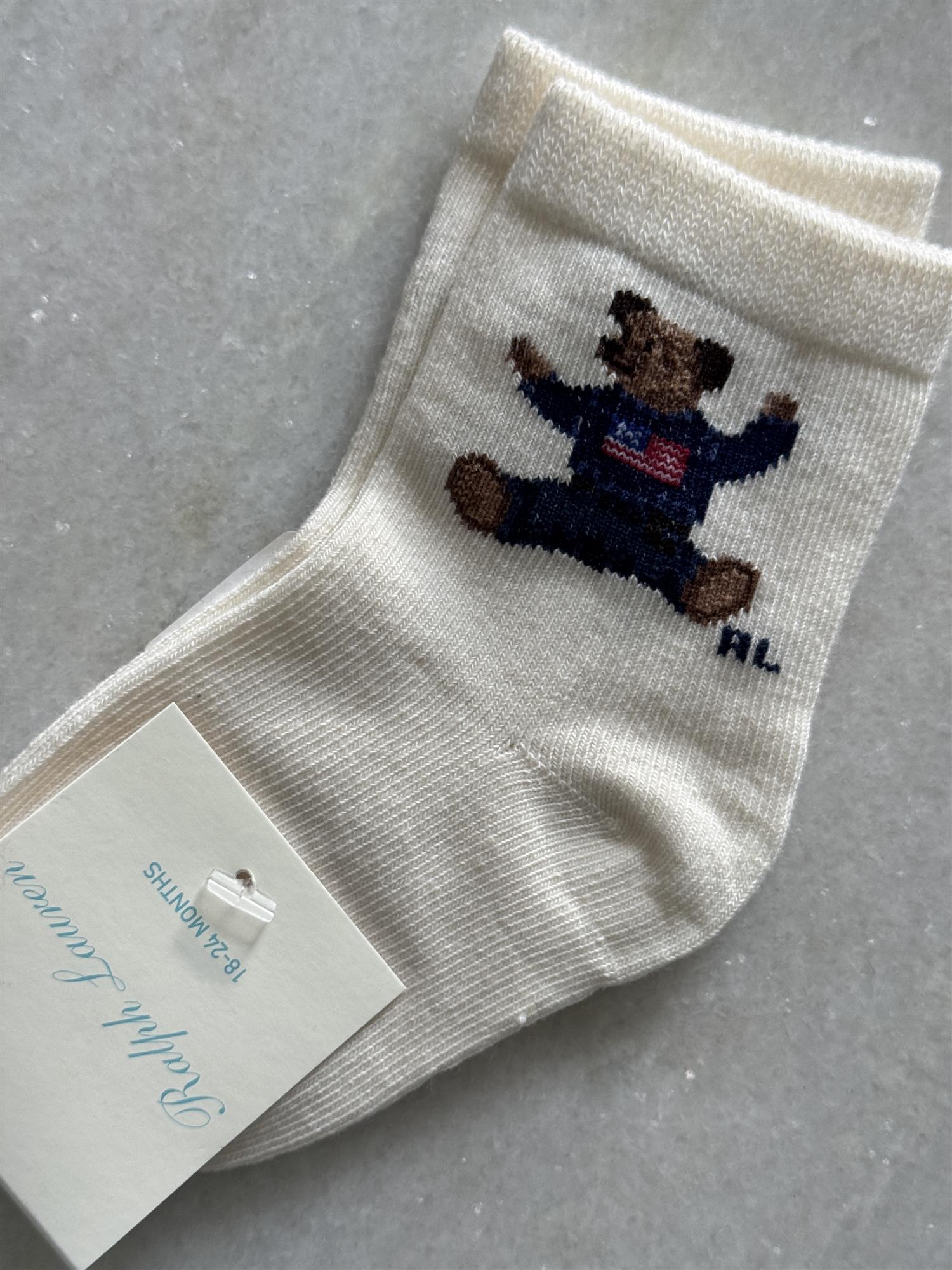 RALPH LAUREN Baby 0-24mnd. Babysokker Krem