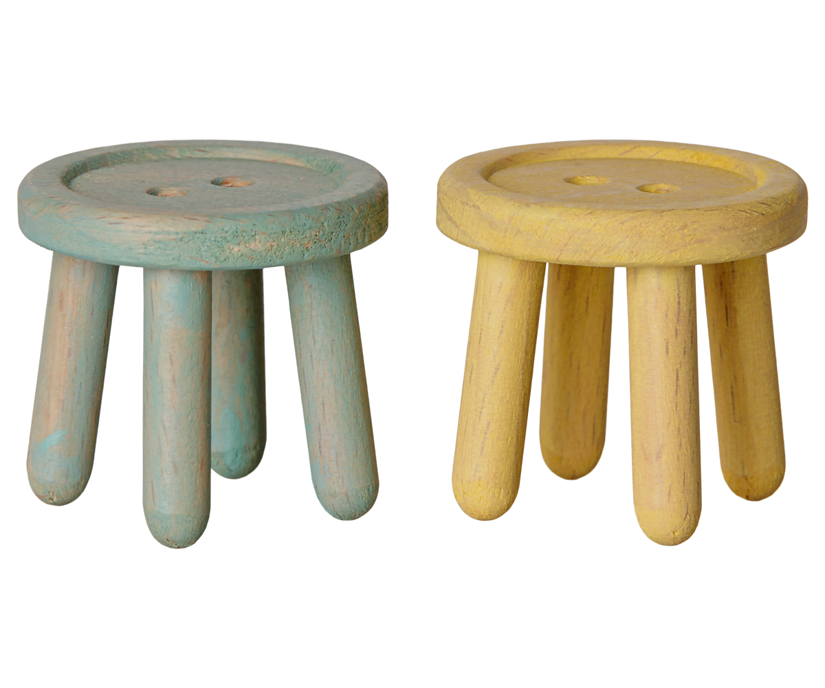 MAILEG Stool Set,Mouse,Mint/Lysegul