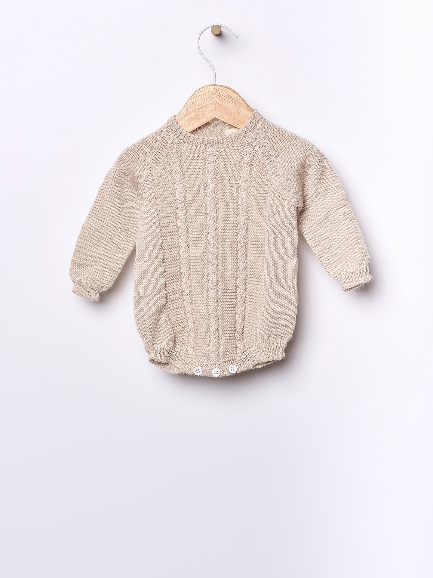 WEDOBLE Strikket Body m/fletter,Ull Beige