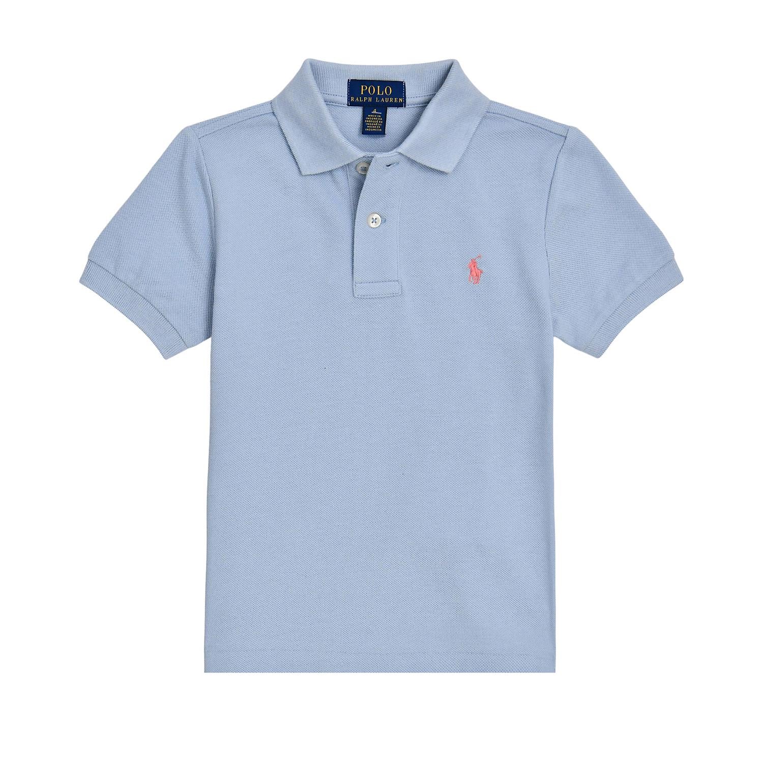 RALPH LAUREN 8-16År Pique skjorte Lyseblå