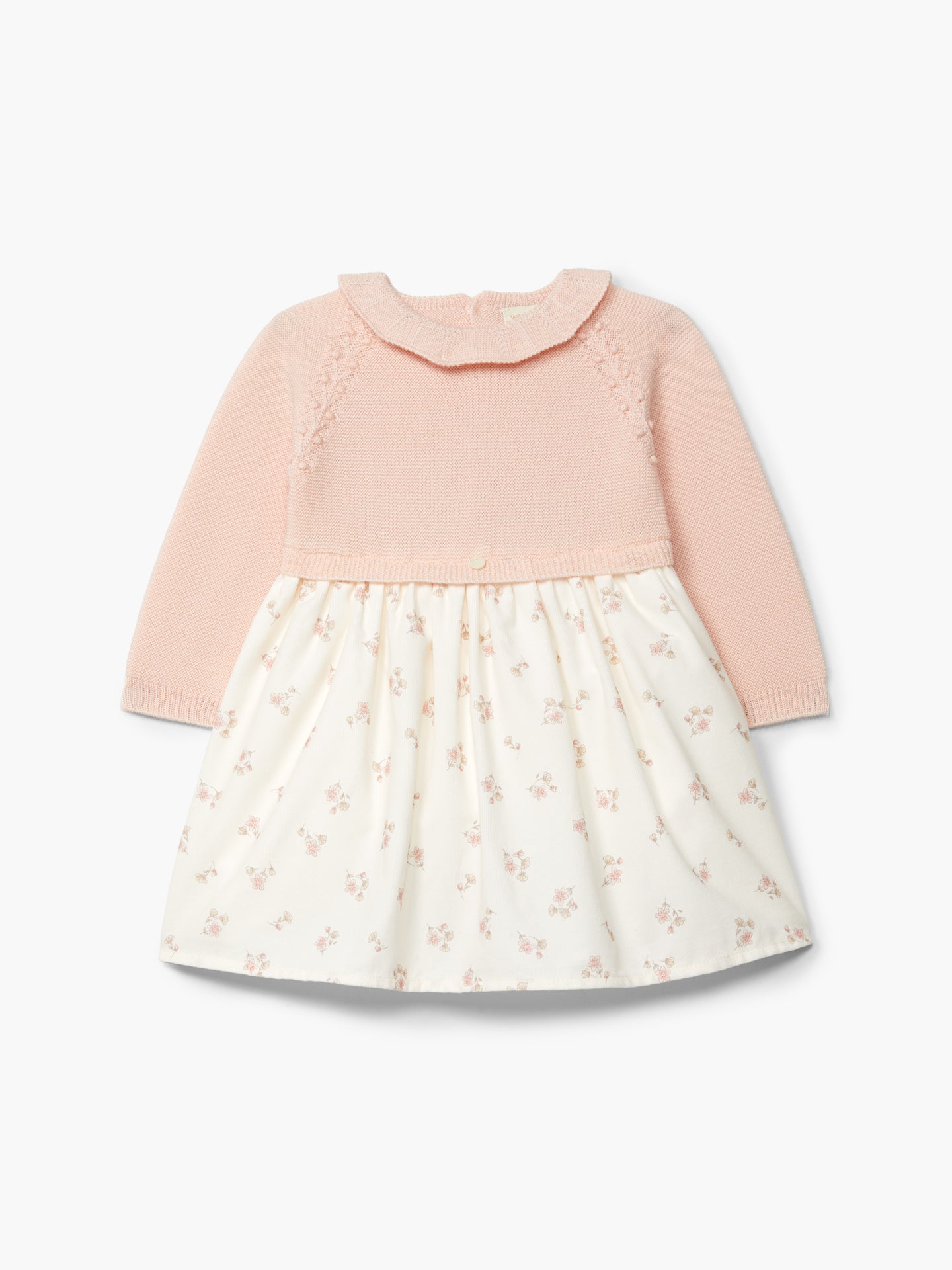 WEDOBLE Kjole m/strikket overdel i ull Rosa/Blomstret