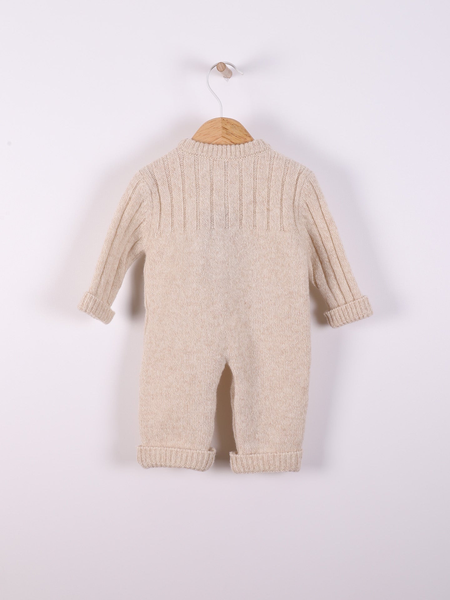 WEDOBLE Strikket Dress Ribb,Ull Beige Melert