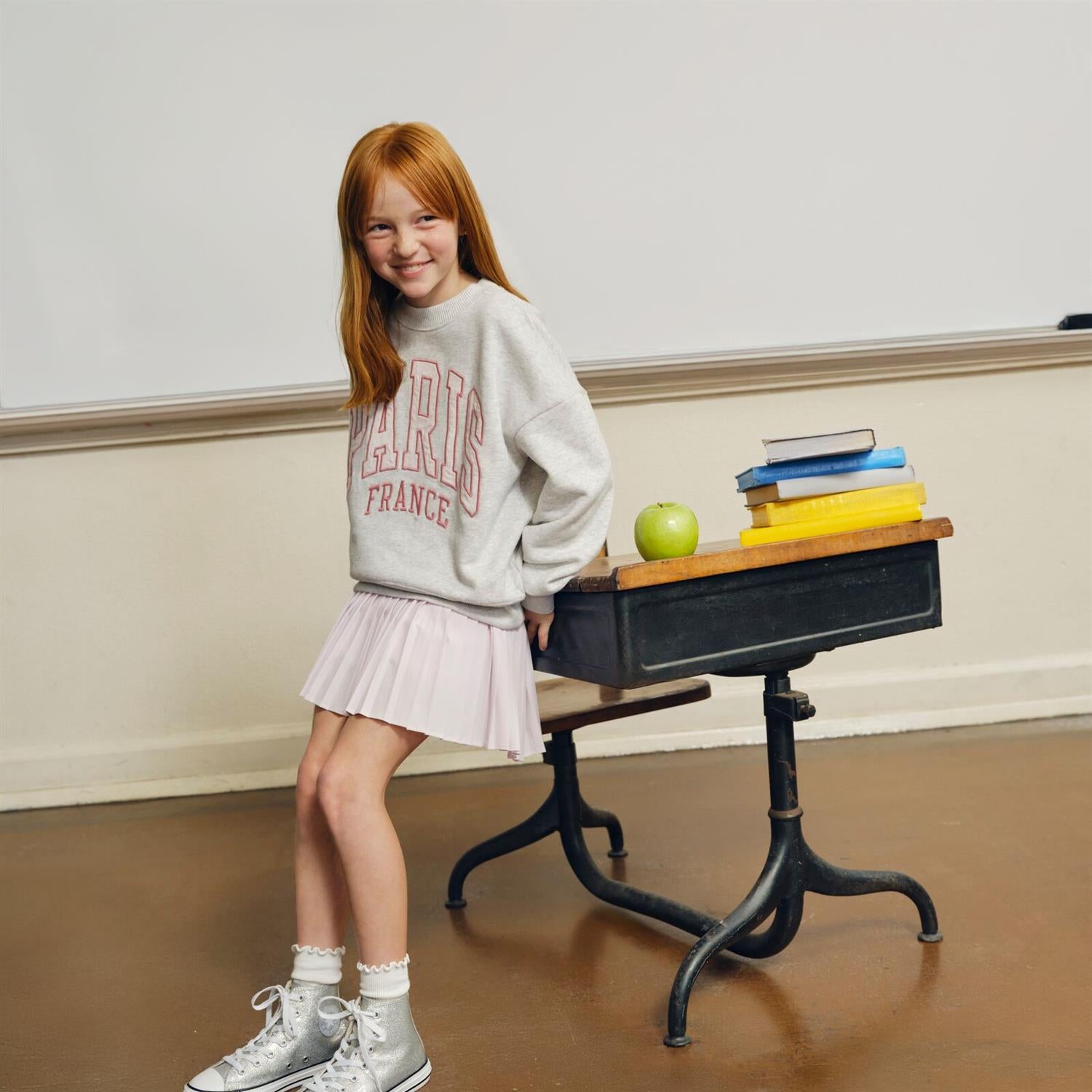 ABERCROMBIE & FITCH Genser Paris Lys Grå Melert