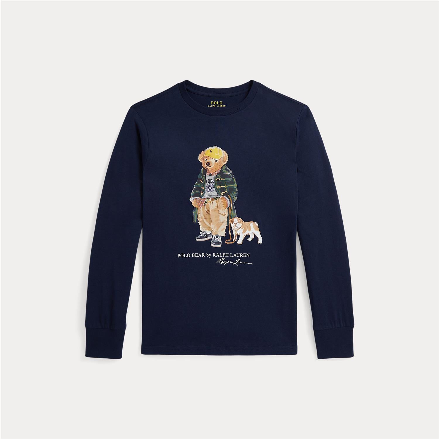 RALPH LAUREN 8-16År Polo Bear LS T-shirt Mørkeblå