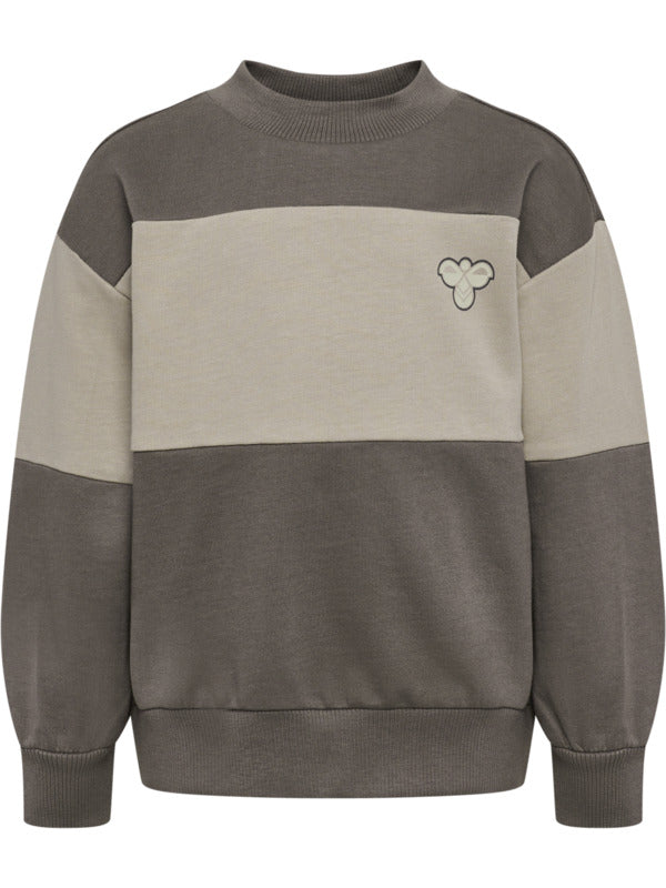 HUMMEL 0-4ÅR Loose Block Sweatshirt Oliven/Beige