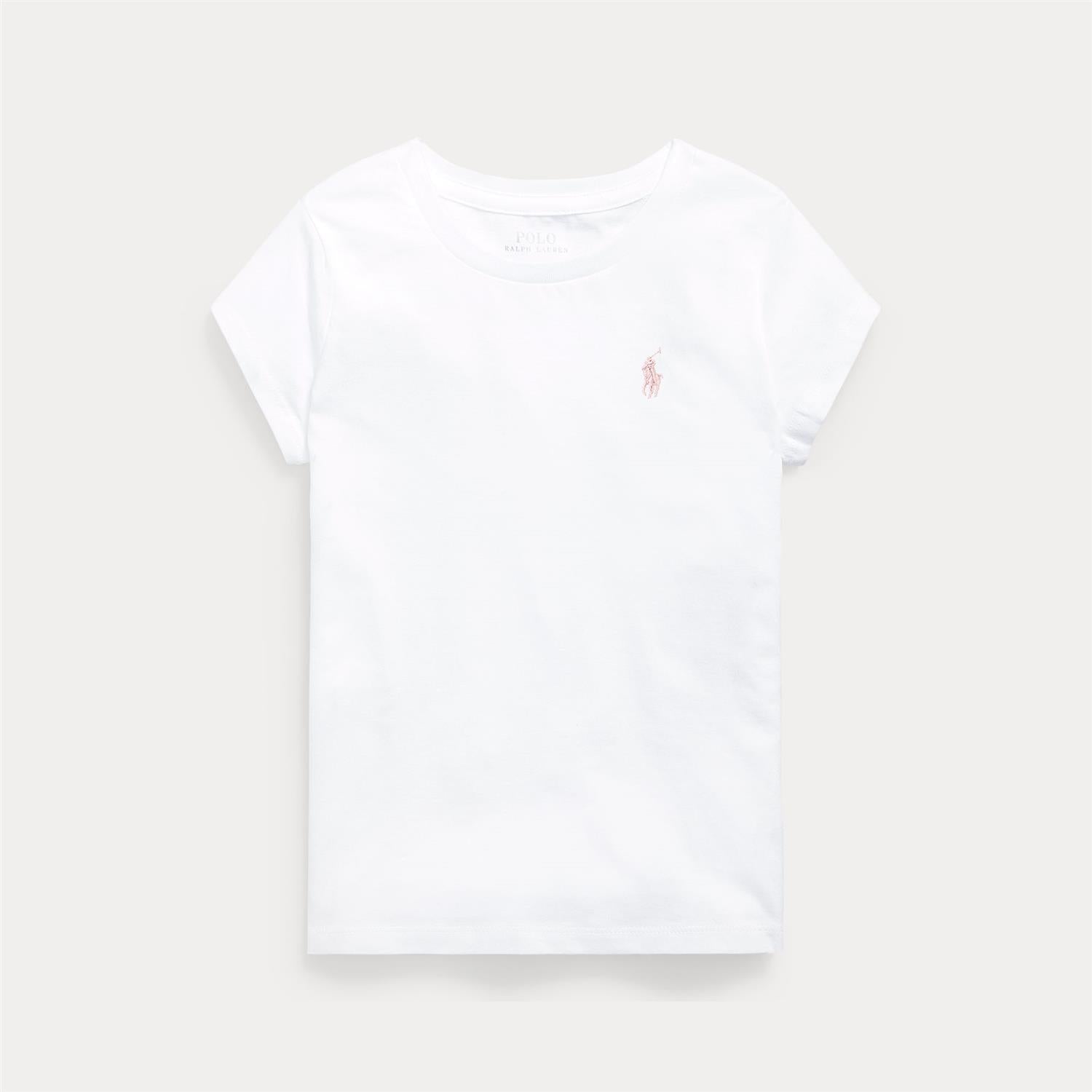 RALPH LAUREN 8-16År T-skjorte liten logo,Jente Hvit