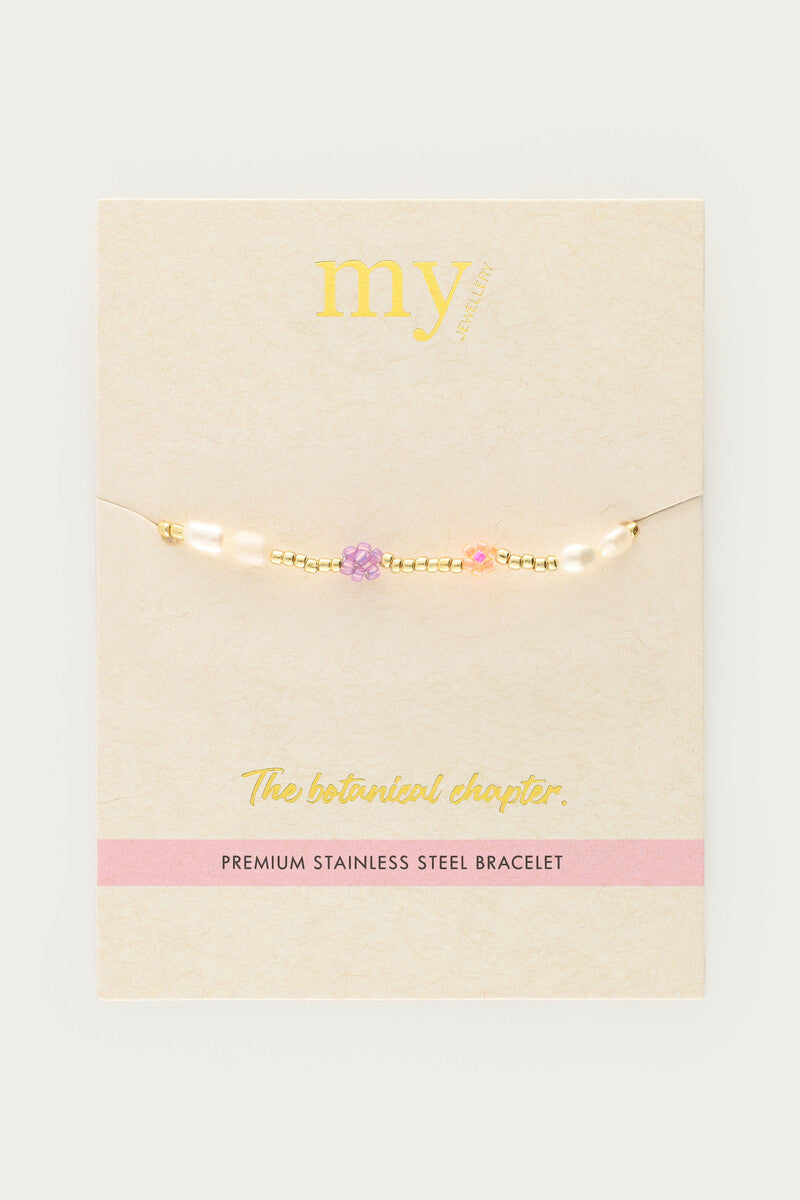 MY JEWELLERY Botanical elastic bracelet with flowers - Farmor Ingvarda