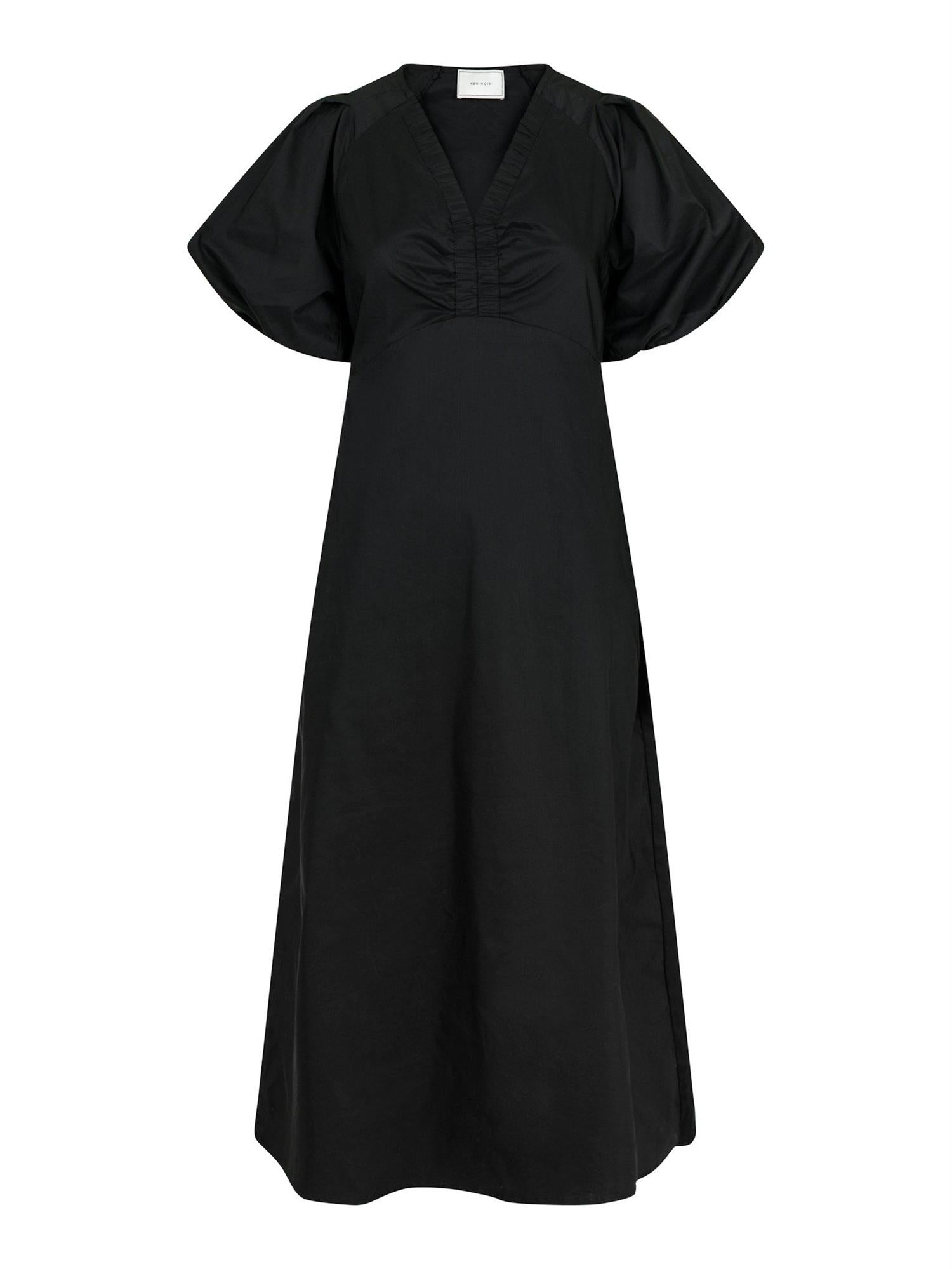 NEO NOIR Illana Poplin dress Black Sort - Farmor Ingvarda