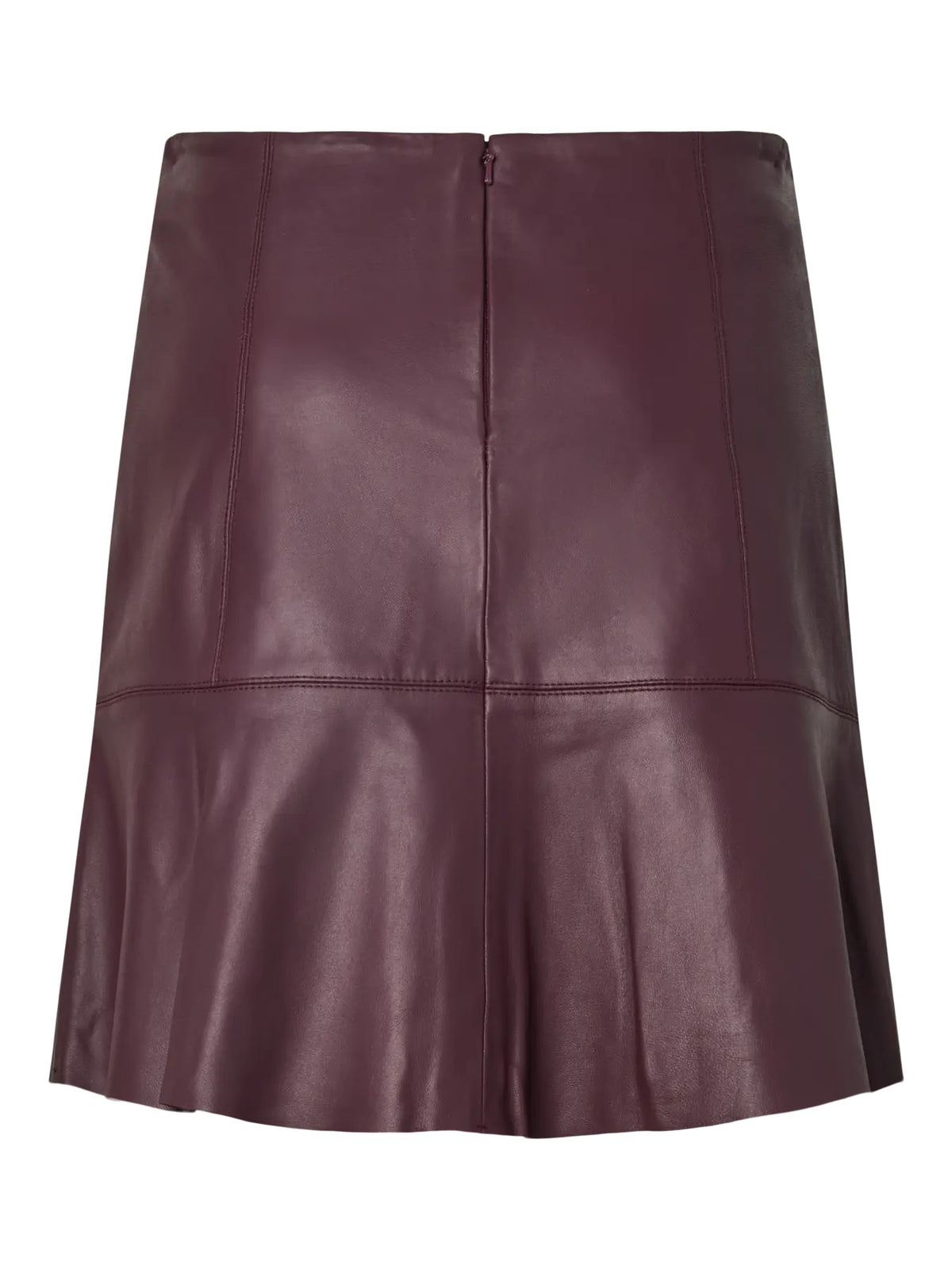 YAS Yascolly Naplon Leather Skirt Burgundy