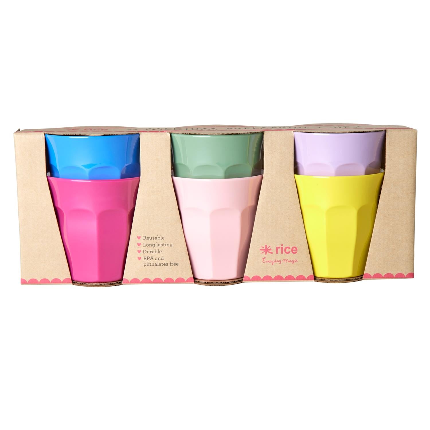 RICE Melamine Cups,6pk.