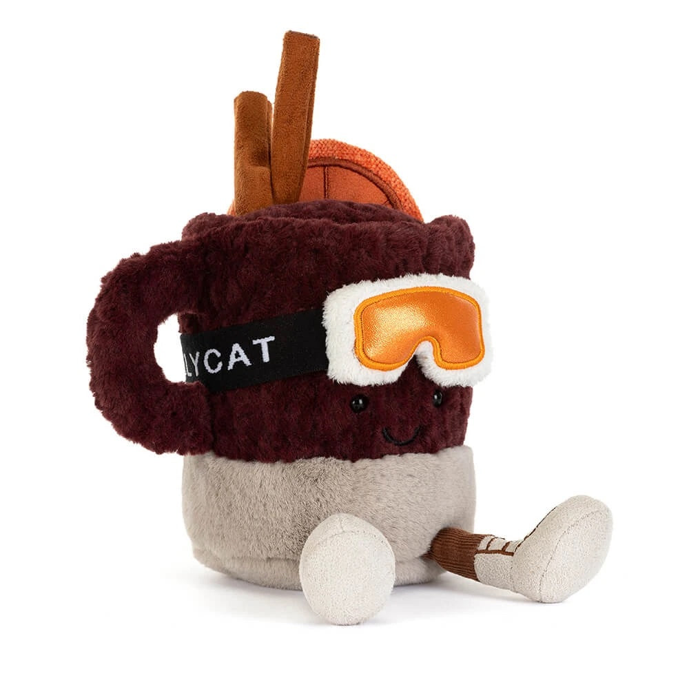 Myk JELLYCAT Amuseables Mullover Spiced Drink babyleke i myk stoff, med detaljrikt design og varme farger.