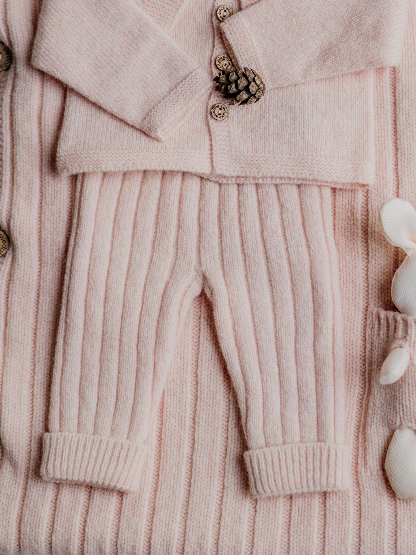 WEDOBLE Strikket Bukse Ribb,Ull Lys Rosa Melert