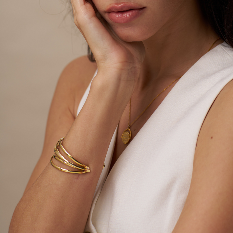 ORELIA Open interlocking cuff Gull
