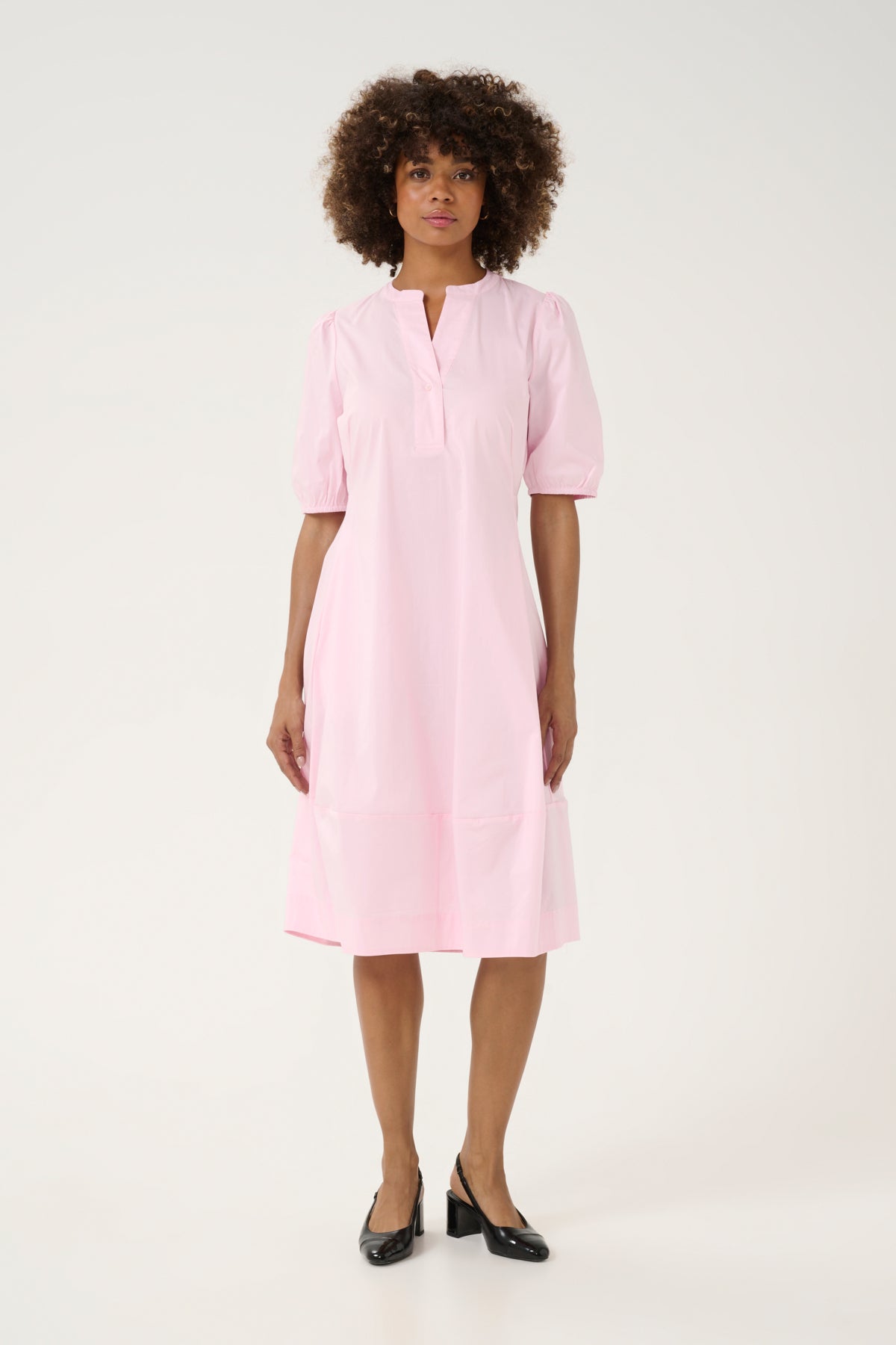 CULTURE Antoinett Placket Dress Lys Rosa