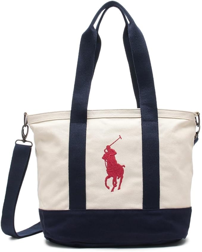 RALPH LAUREN 8-16År Polo Player Tote Mørkeblå/Krem