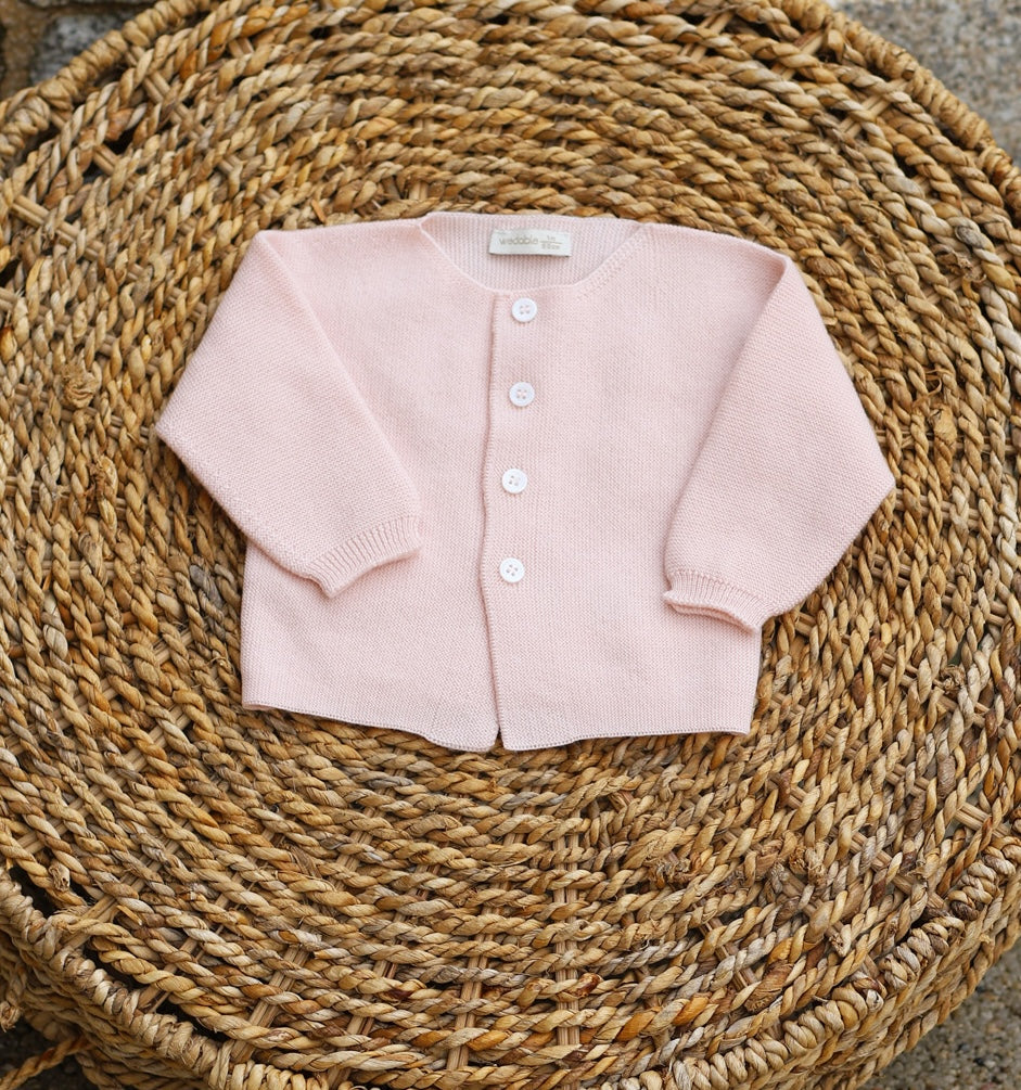 WEDOBLE Strikket Babyjakke,Ull Lys Rosa