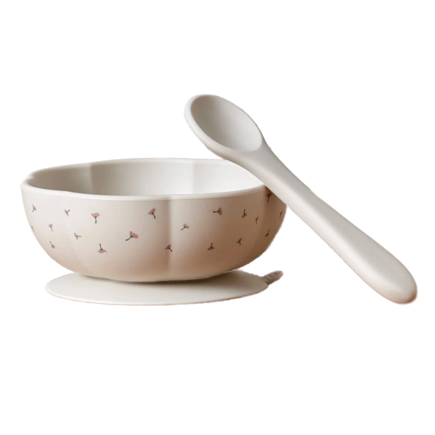JACK o JUNO Poppy in Bloom,Bowl&Spoon Set Krem/Blomstret - Farmor Ingvarda