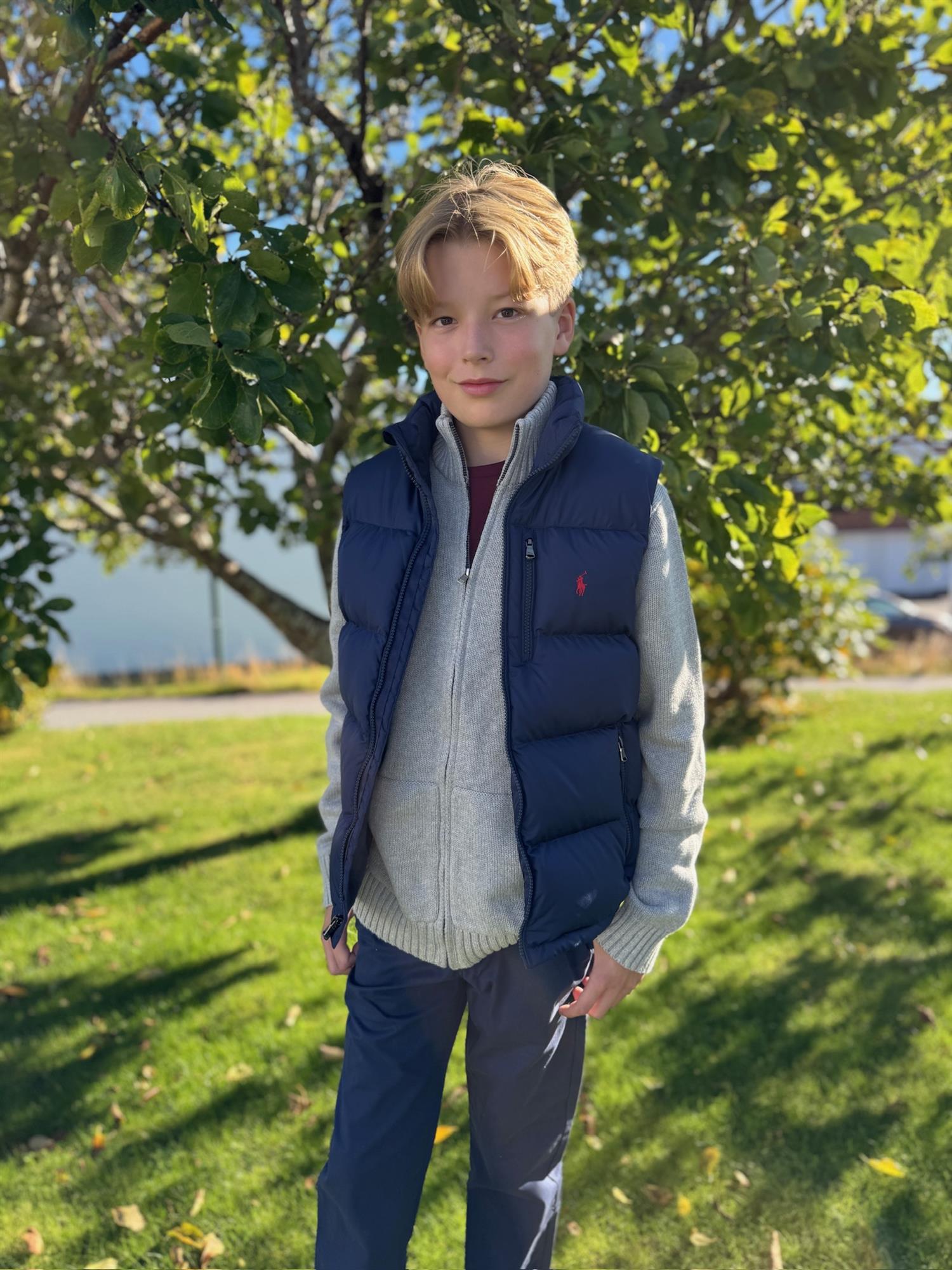 RALPH LAUREN 8-16År Boblevest Mørkeblå