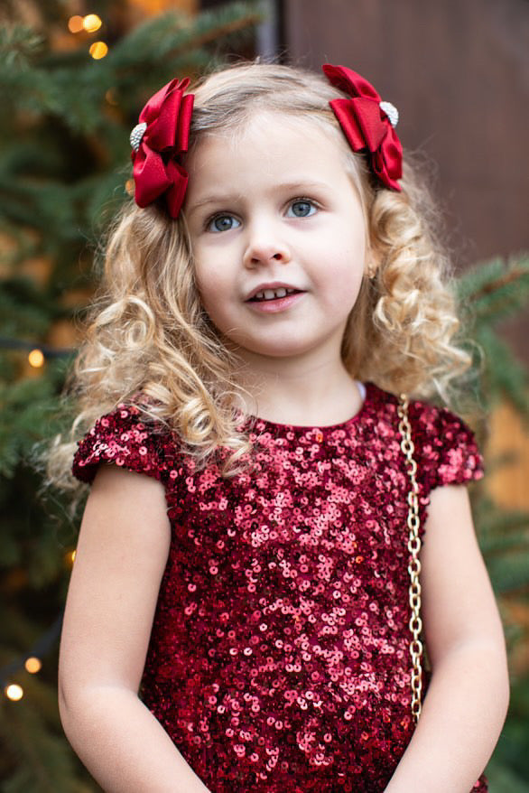 PRINSESSEFIN Sequin Paljett kjole Vinrød