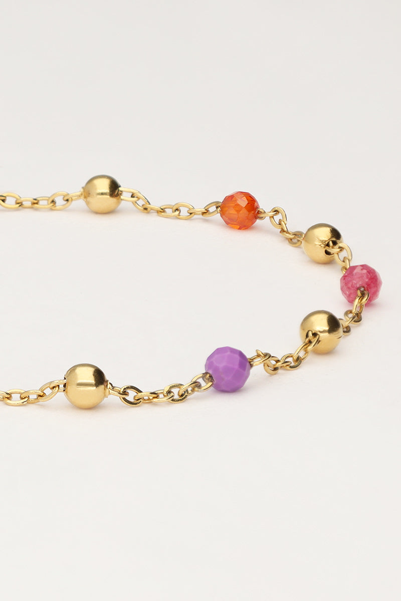 MY JEWELLERY Bracelet with pink and purple beads Gull