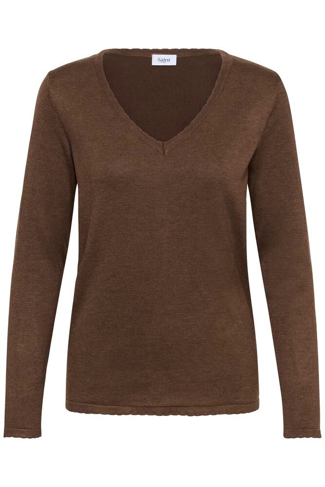 SAINT TROPEZ Mila Ls V-Neck Pullover