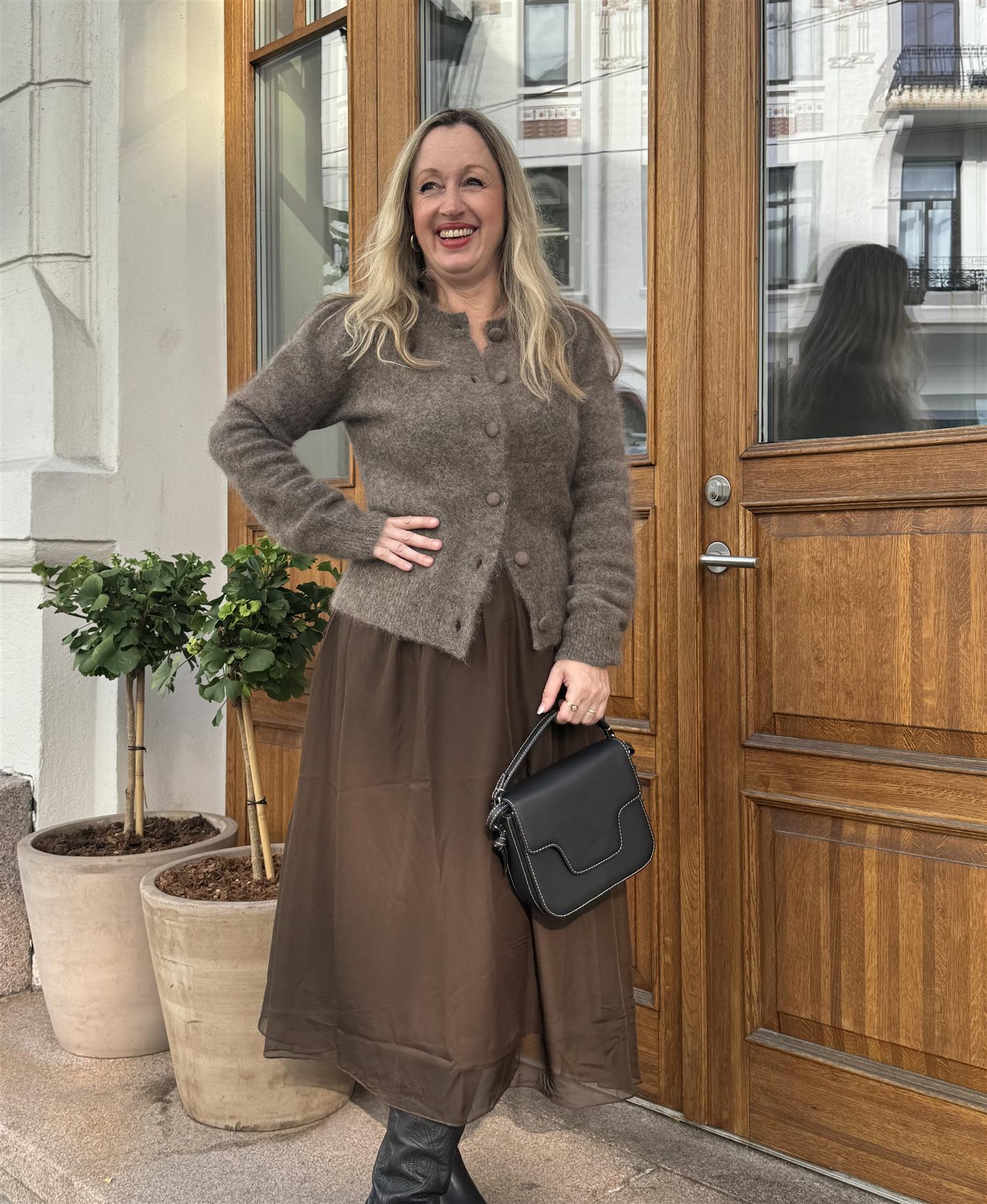 MISSMAYA Ulla Mohair Cardigan Taupe