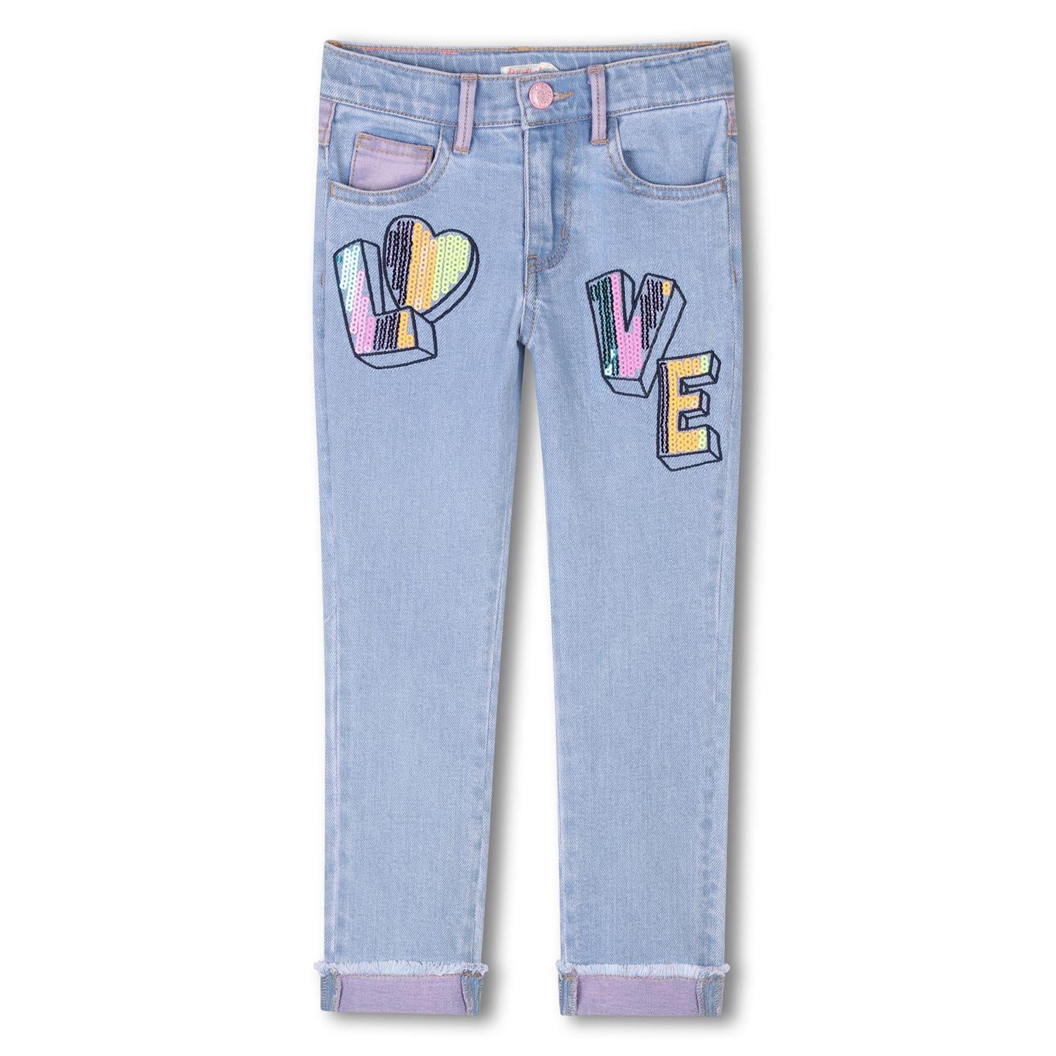BILLIEBLUSH Jeans m/paljetter,Love Lyseblå