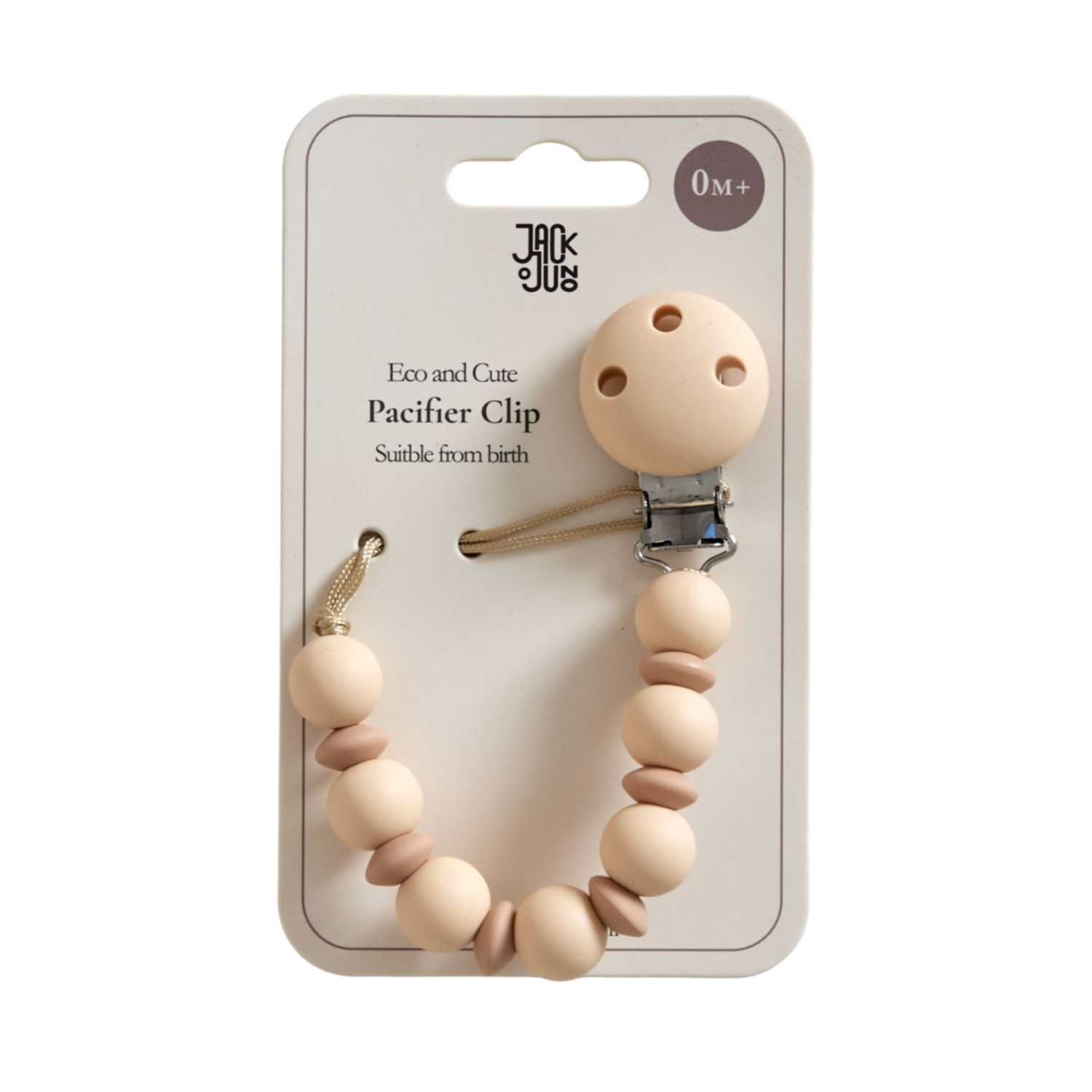 JACK o JUNO Pacifier Clip,Cookies&Cream - Farmor Ingvarda