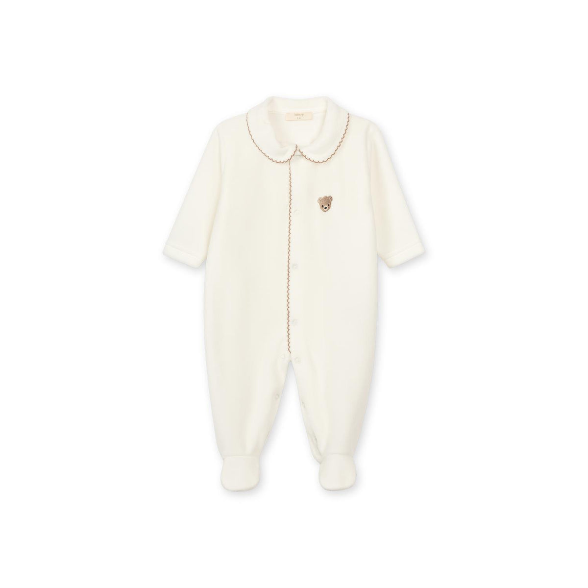 BABY GI Velourdress m/Fot,Bear Krem