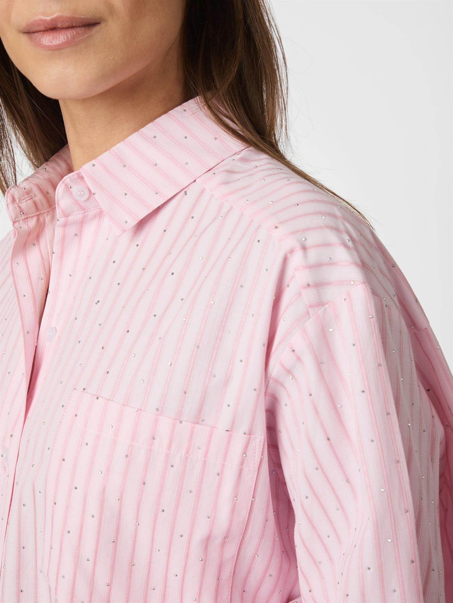 NEO NOIR Dalma Soft Stripe Stone Shirt