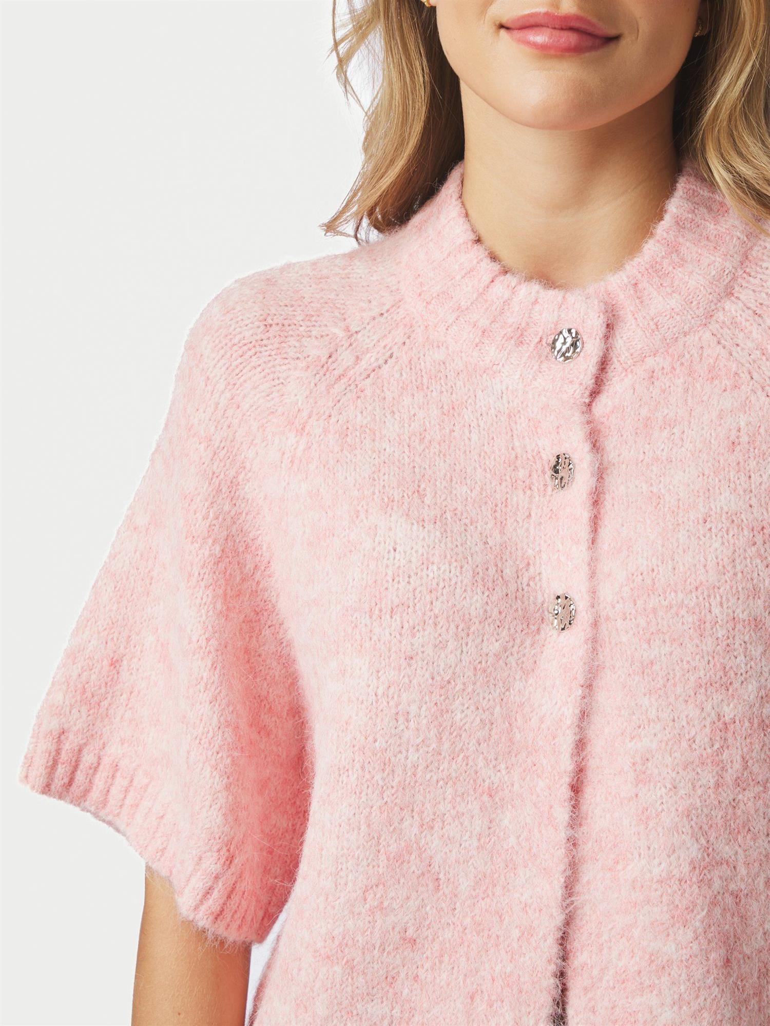 NEO NOIR Benuta Fluffy Knit Cardigan Pink