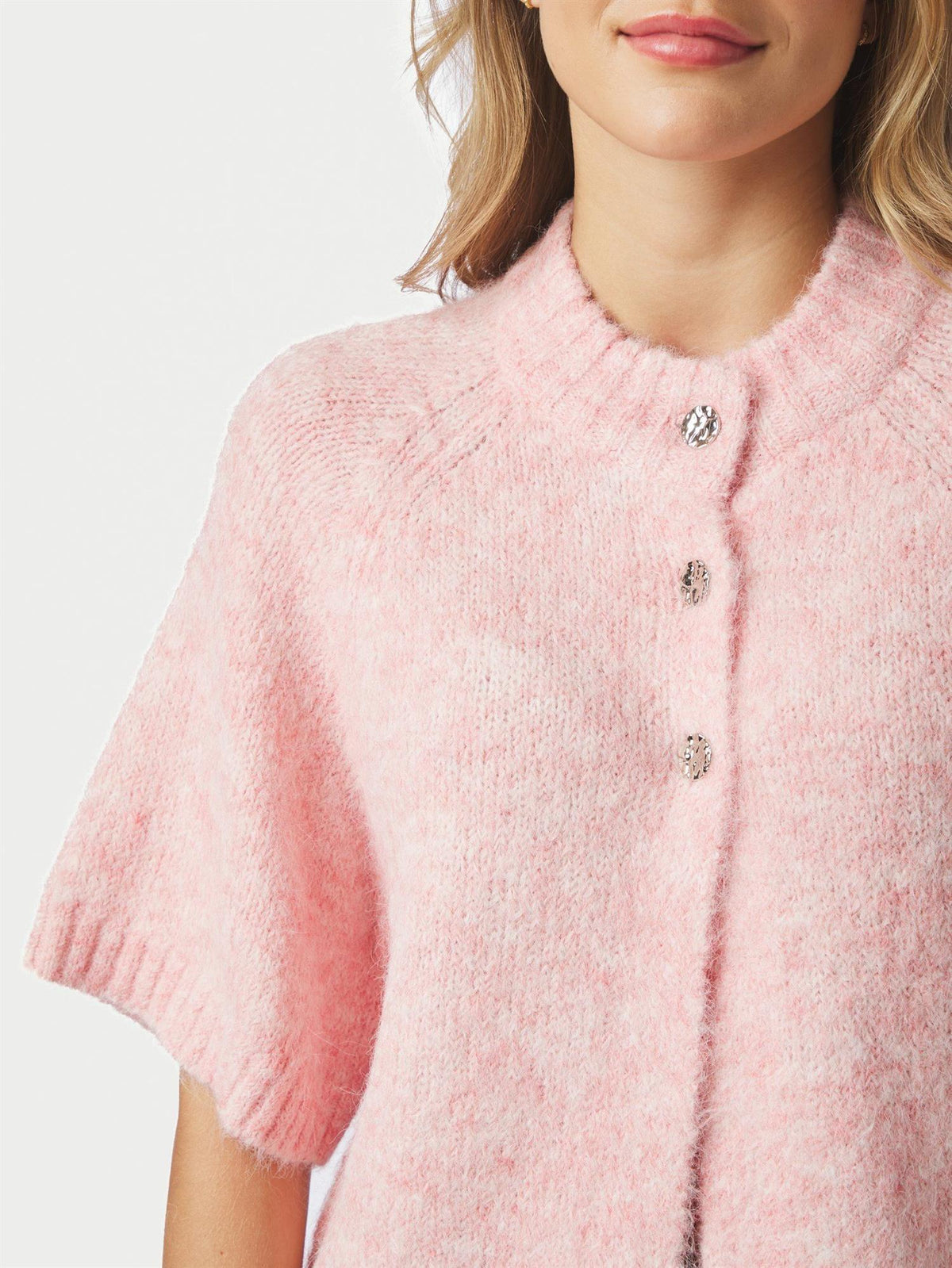 NEO NOIR Benuta Fluffy Knit Cardigan Pink