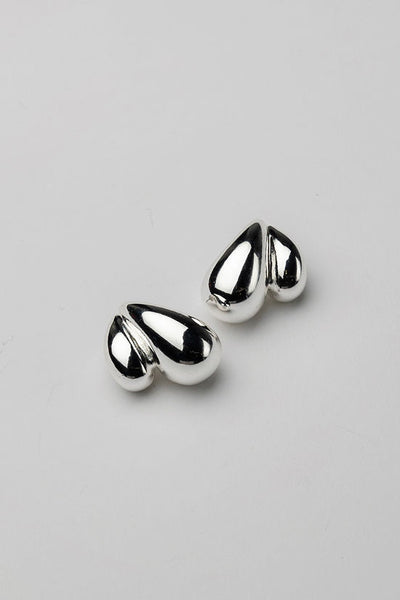 Bow 19 Twin Drop Earrings Silver