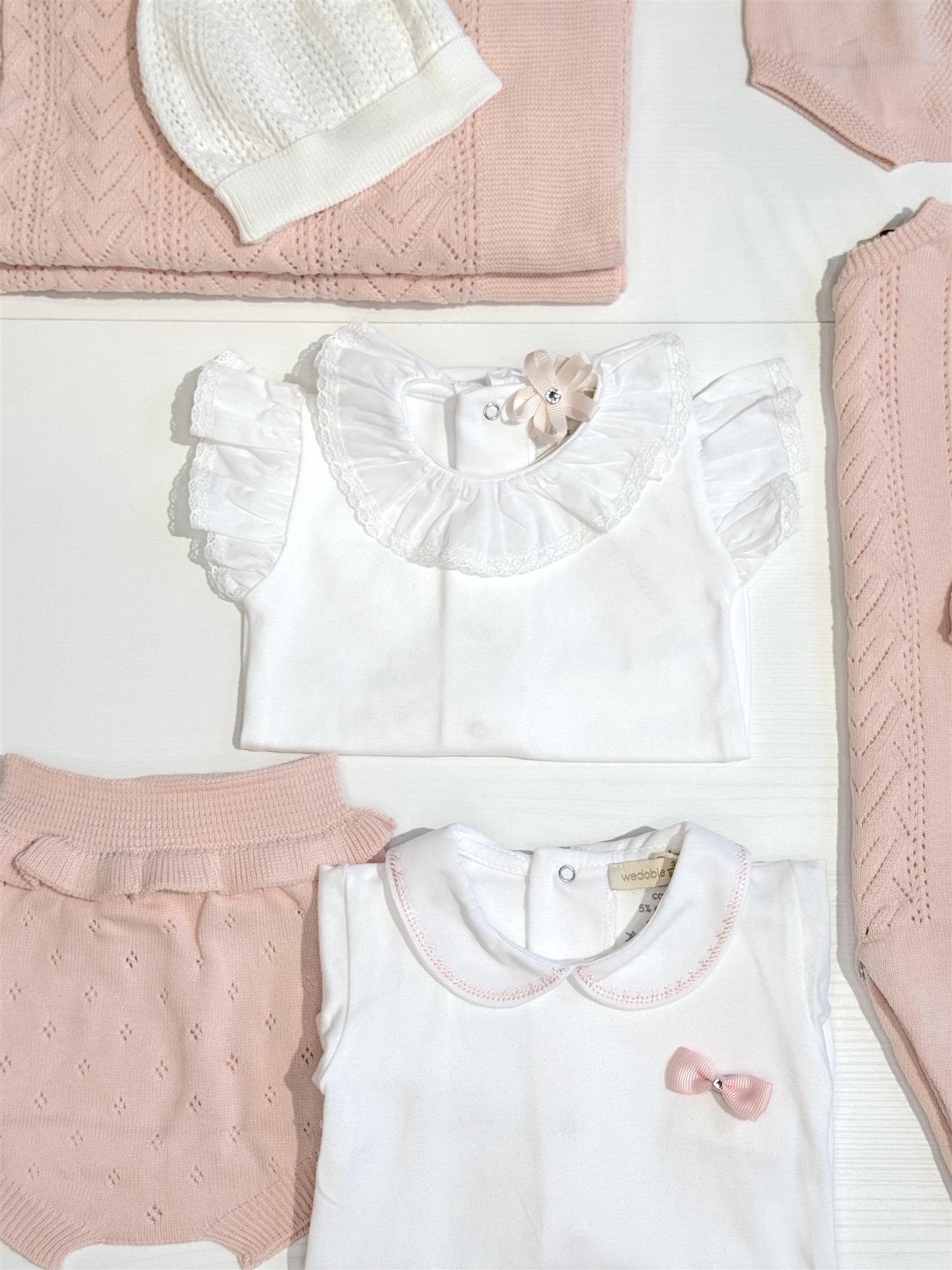 WEDOBLE Body m/rysjer,kort erm Hvit