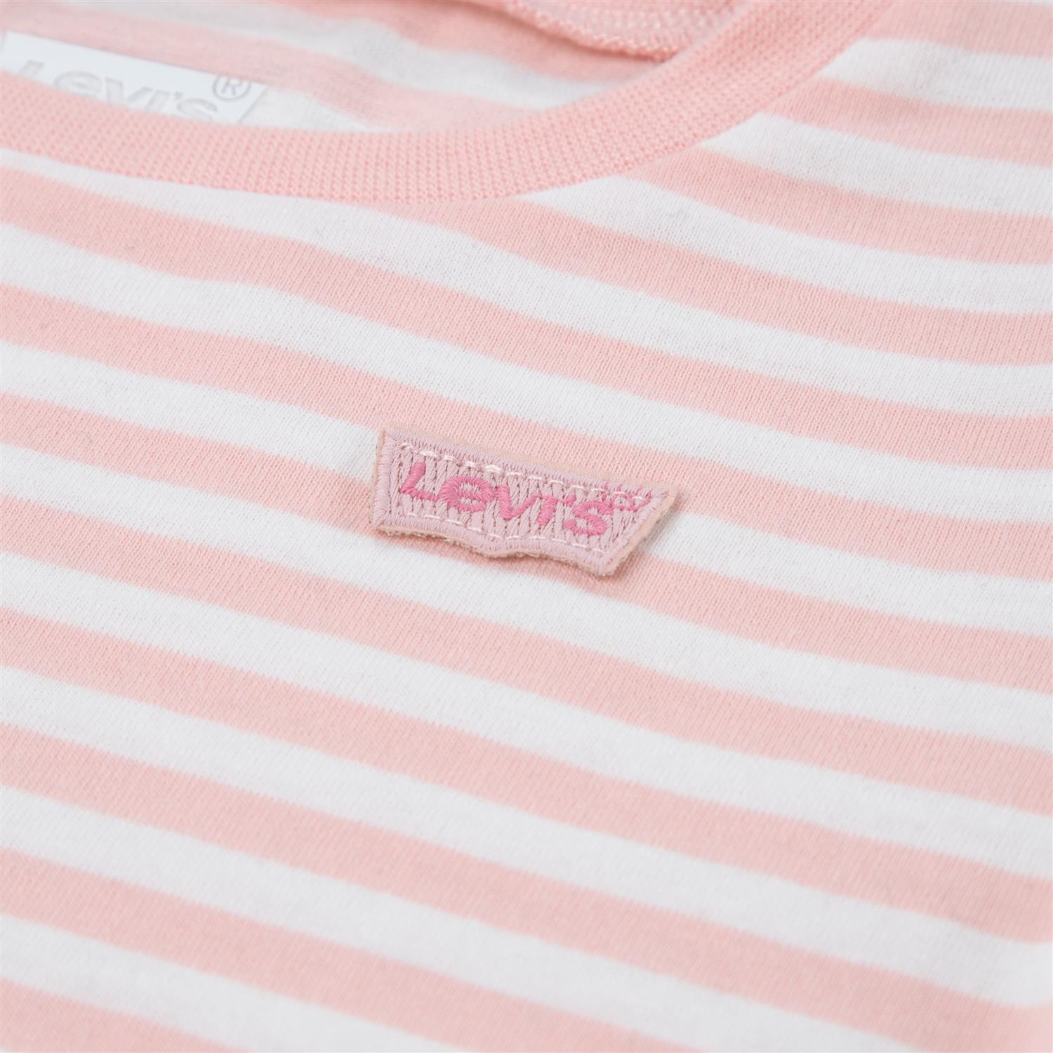 LEVIS 0-3ÅR Stripet Longsleeve Lys Rosa