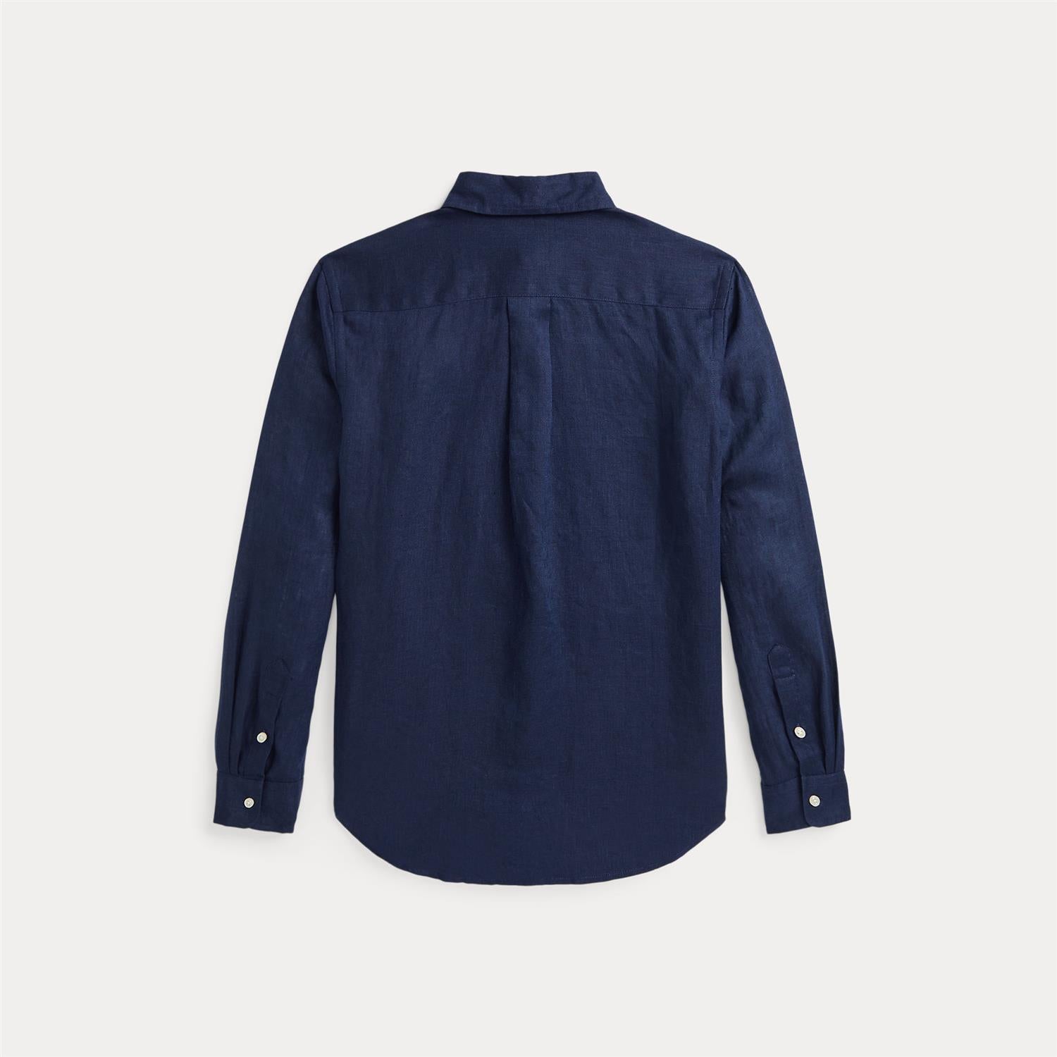 RALPH LAUREN 8-16År Lin skjorte Mørkeblå