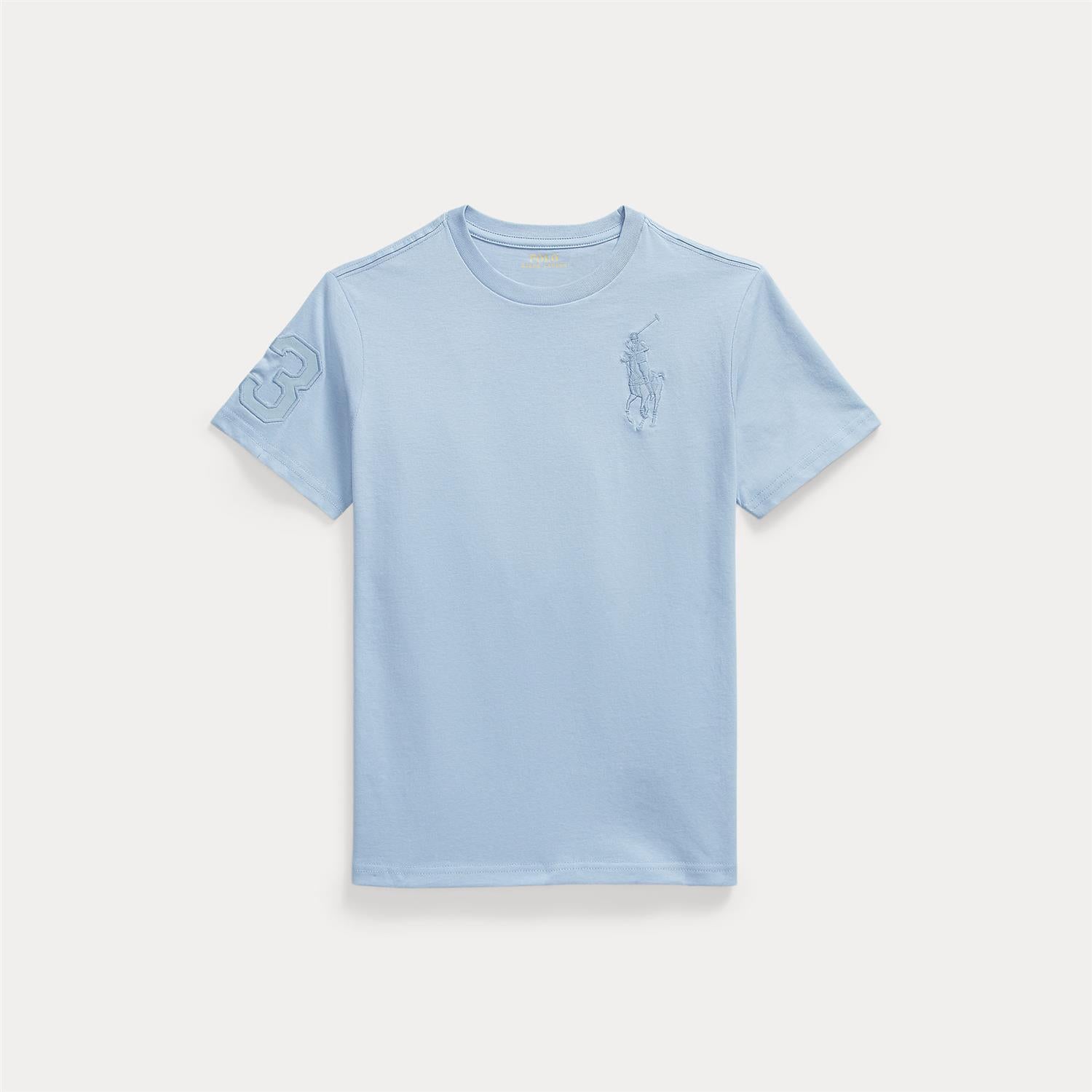 RALPH LAUREN 8-16År T-skjorte Stor Logo Lyseblå