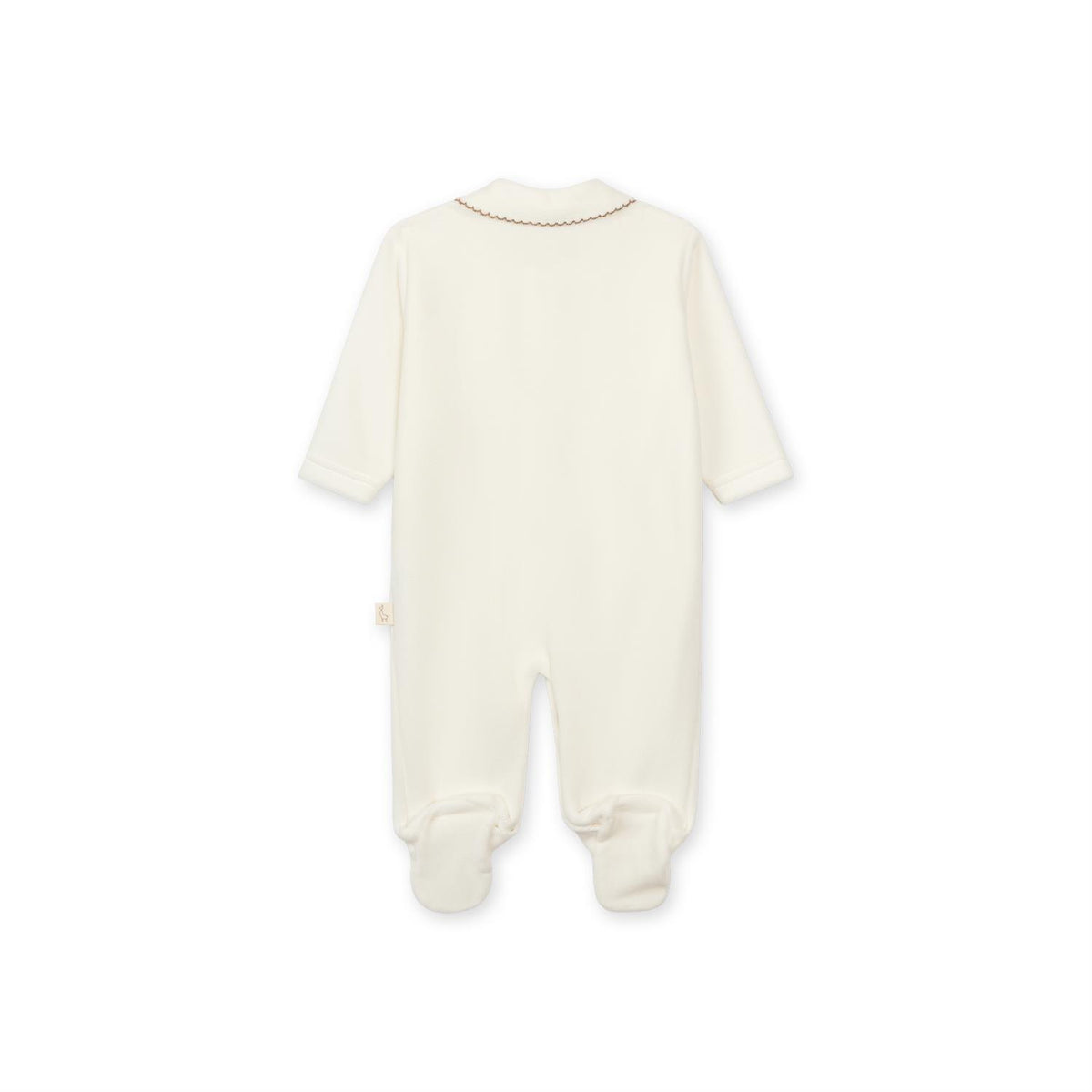 BABY GI Velourdress m/Fot,Bear Krem