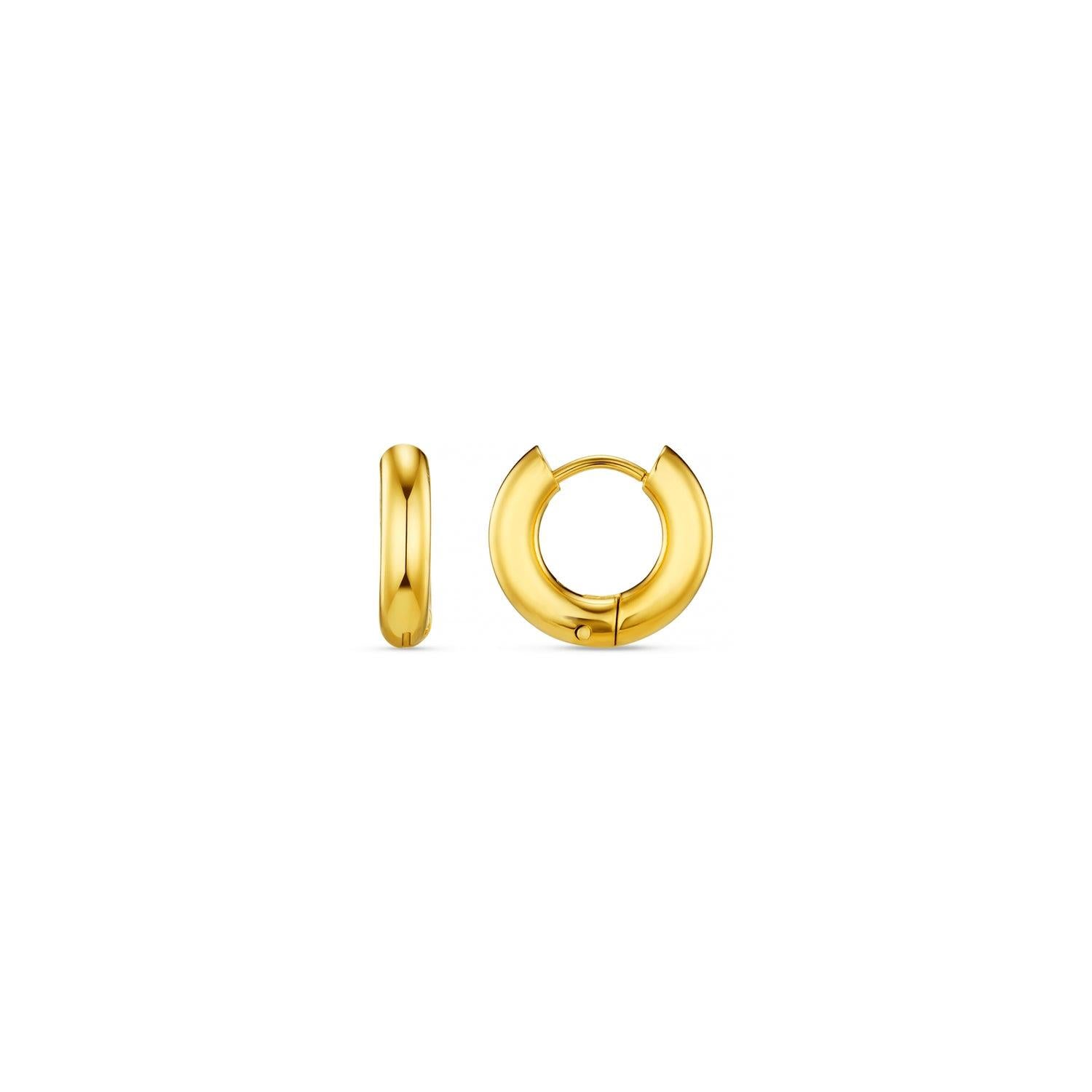 ORELIA Luxe Chubby Smal Hoop Earrings Gold