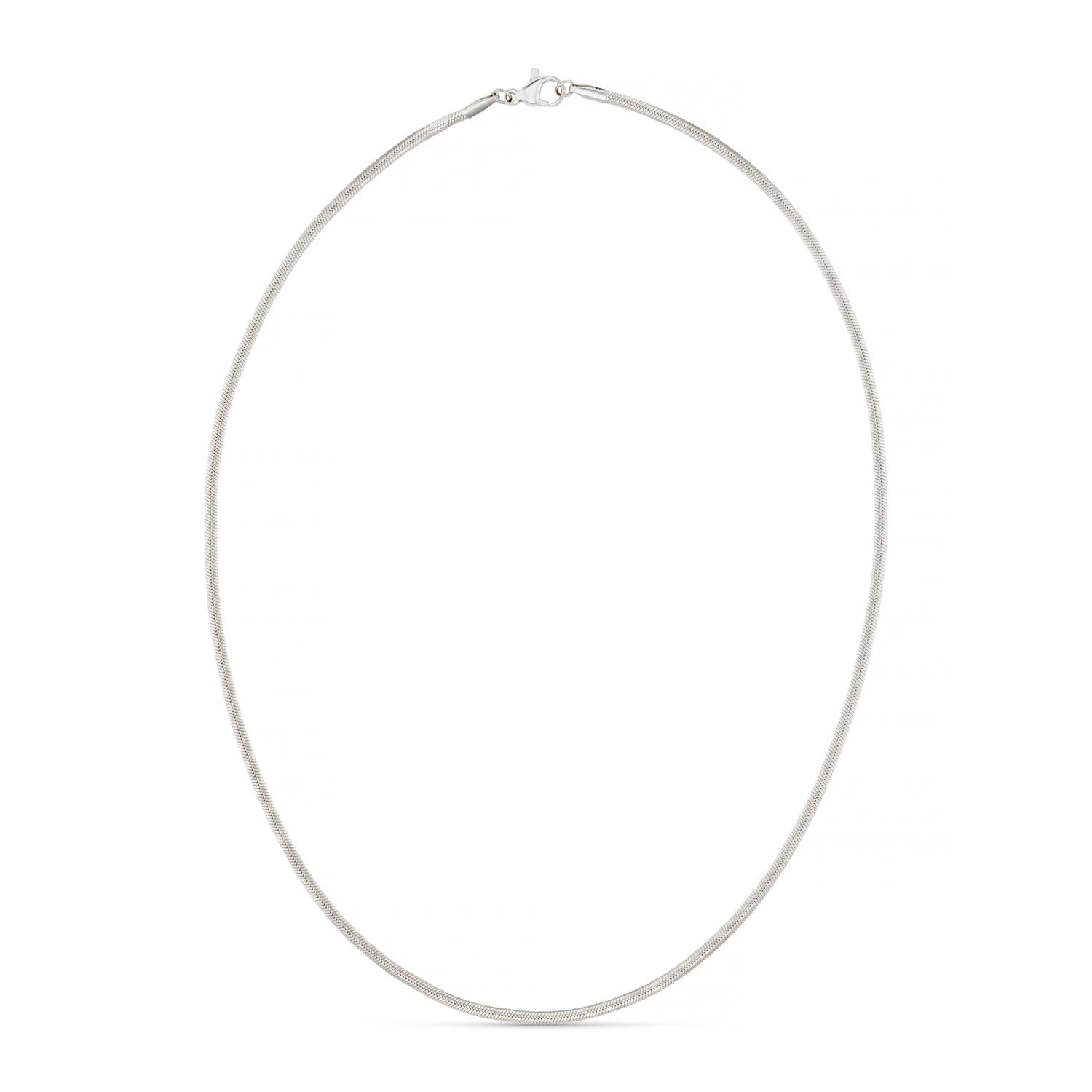 ORELIA Luxe Flat Snake Chain Necklace Silver