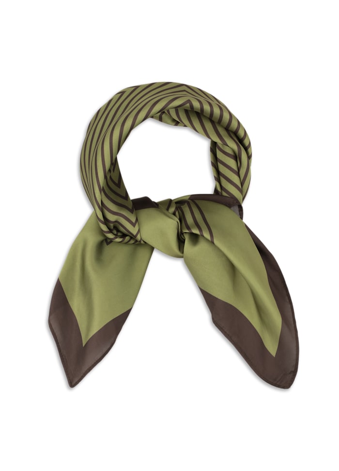 SUI AVA Classic Patterned Scarf Green/Brown