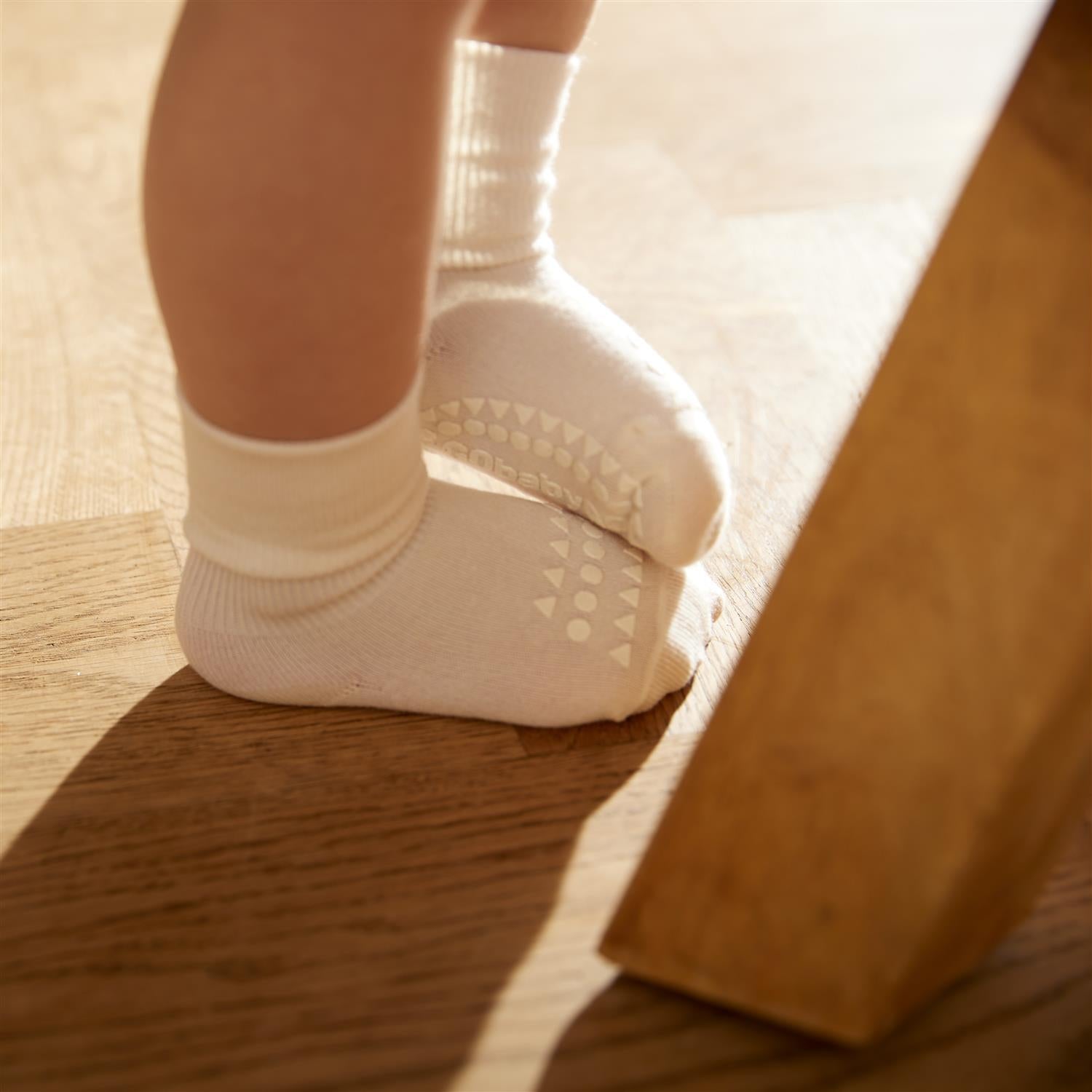 GOBABYGO Sokker m/antiskli,Bambus Offwhite
