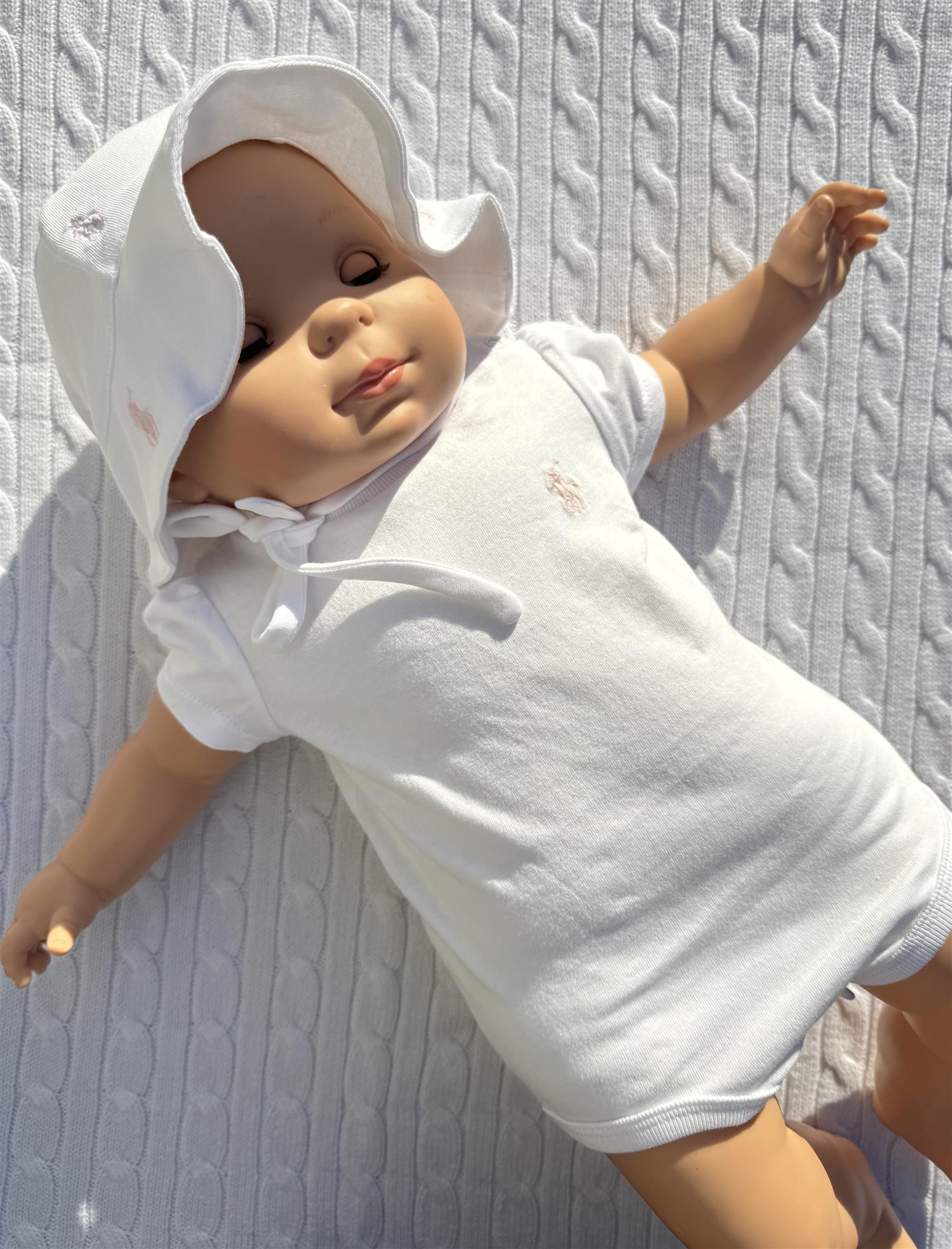 RALPH LAUREN Baby 0-24mnd. Body SS Hvit/Rosa