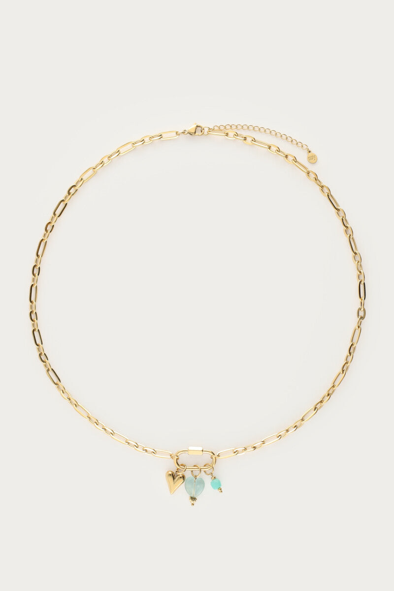 MY JEWELLERY Botanical chain necklace with green charms - Farmor Ingvarda