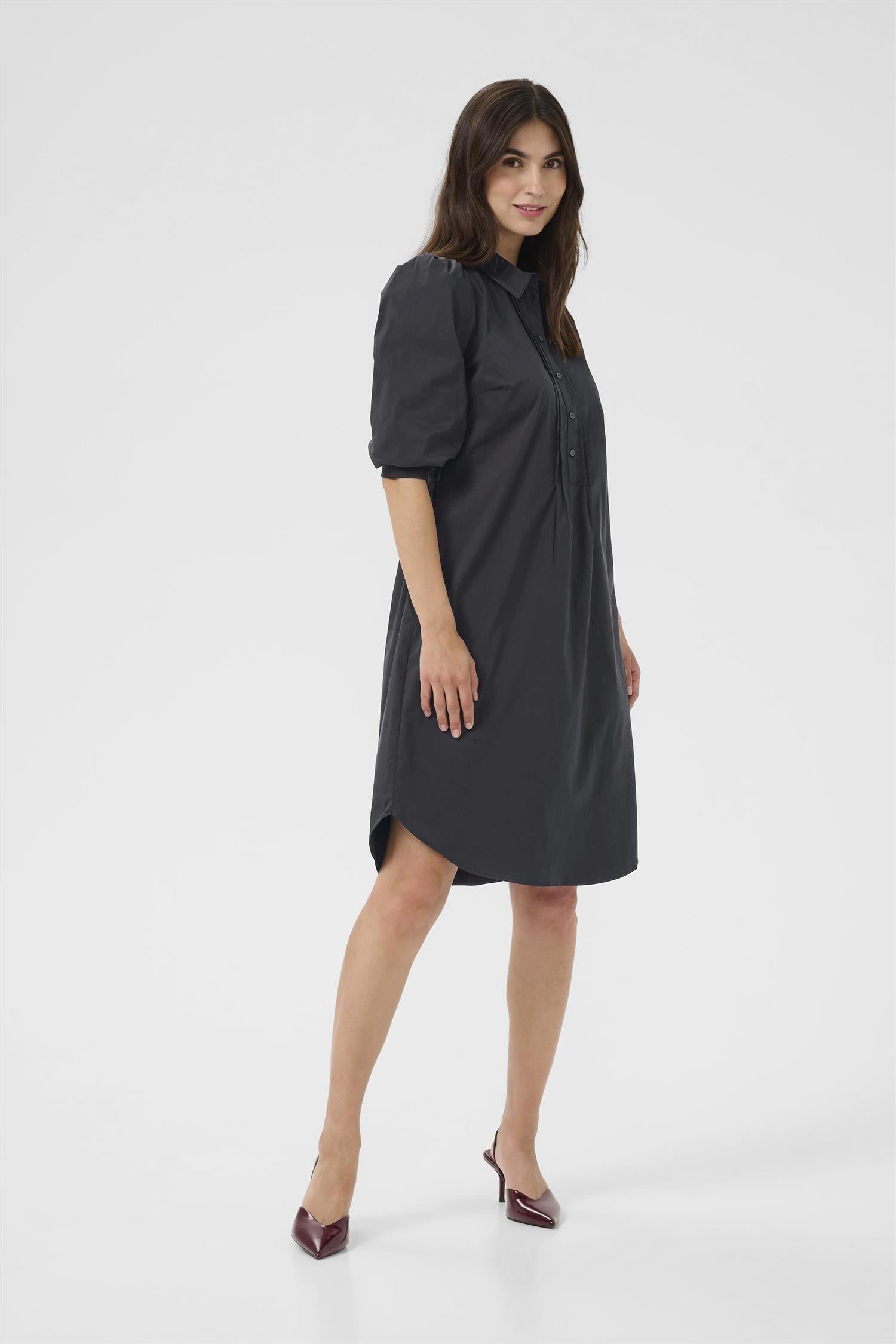 CULTURE Toyam Antoinett Rib Dress Svart