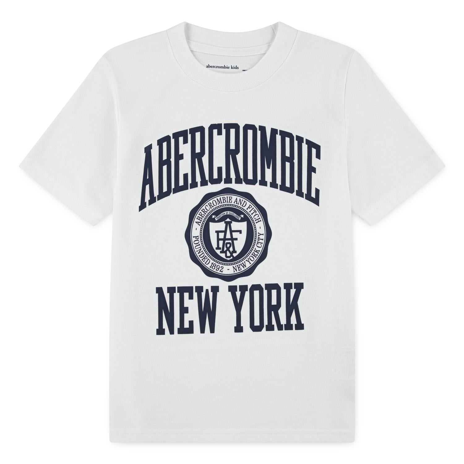 ABERCROMBIE & FITCH T-Skjorte m/logo Hvit