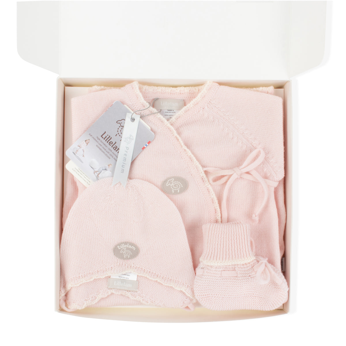 LILLELAM Hentesett Babyrosa - Farmor Ingvarda